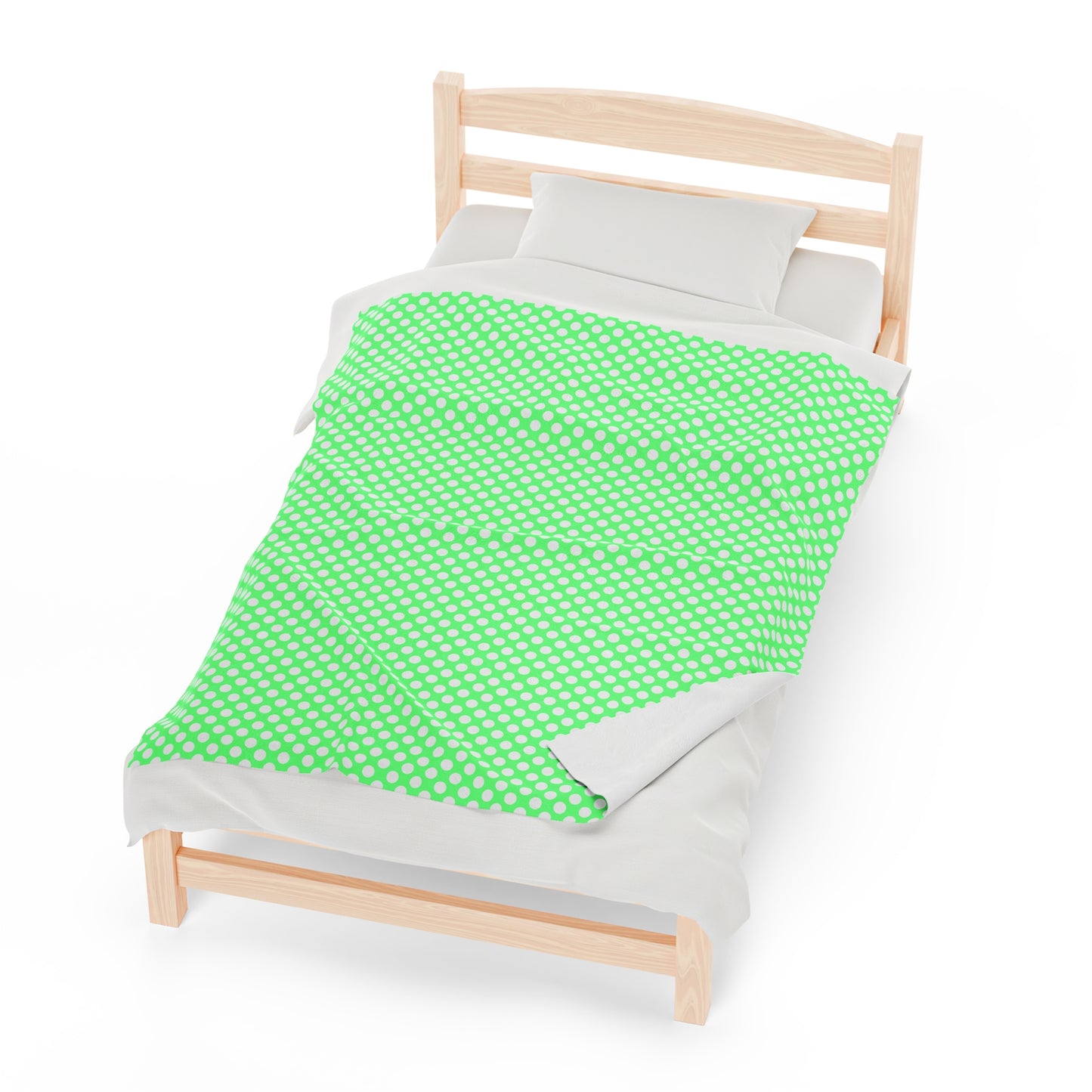Pastel Polka Dot Velveteen Plush Blanket | Soft, Playful, Luxurious and Comforting | Available in Multiple Sizes