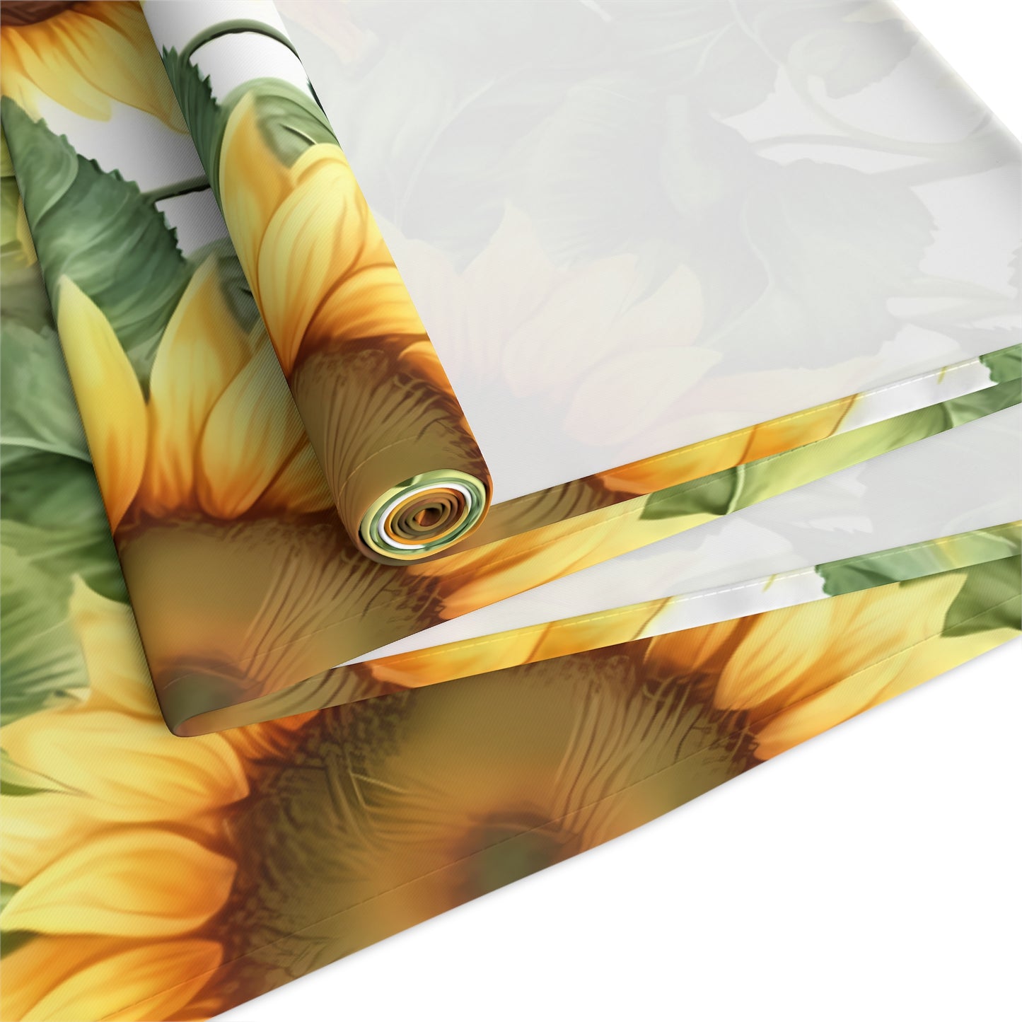 Sunflower Print Table Runner - Bright and Cheerful, Cotton Twill or Polyester - Perfect for Sunny Home Decor