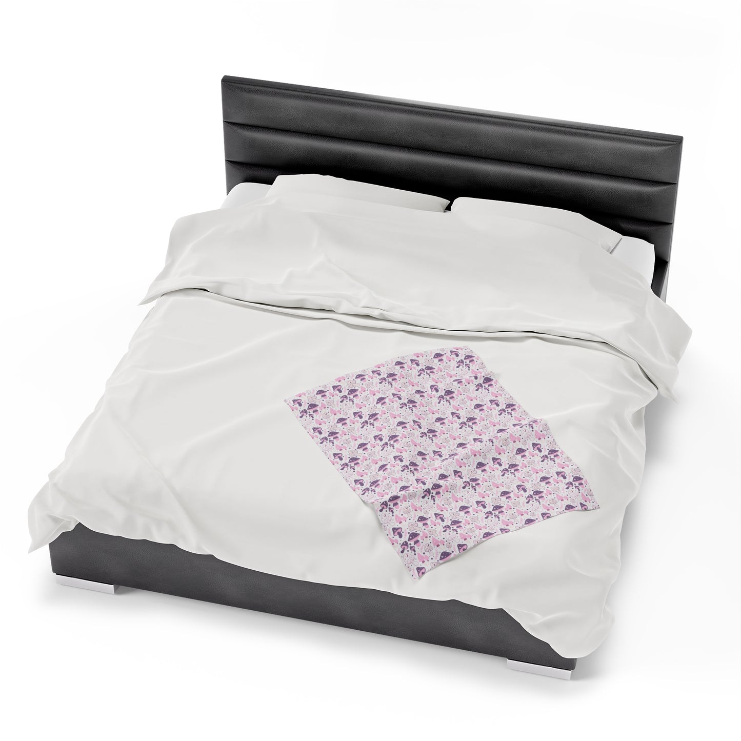 Mushroom Velveteen Plush Blanket | Soft, Whimsical, Luxurious and Comforting | Available in Multiple Sizes