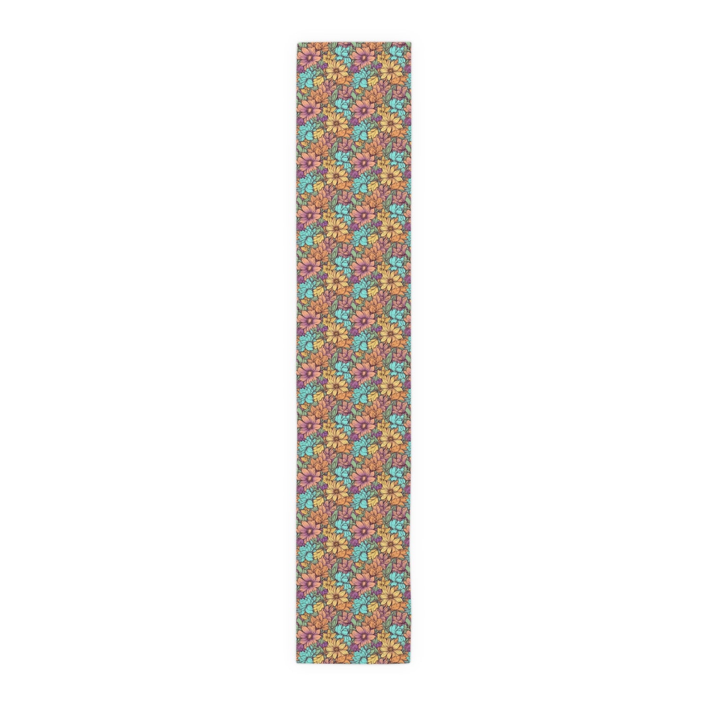 Boho Floral Table Runner - Vibrant Designs in Cotton Twill or Polyester - Ideal for Natural Home Decor