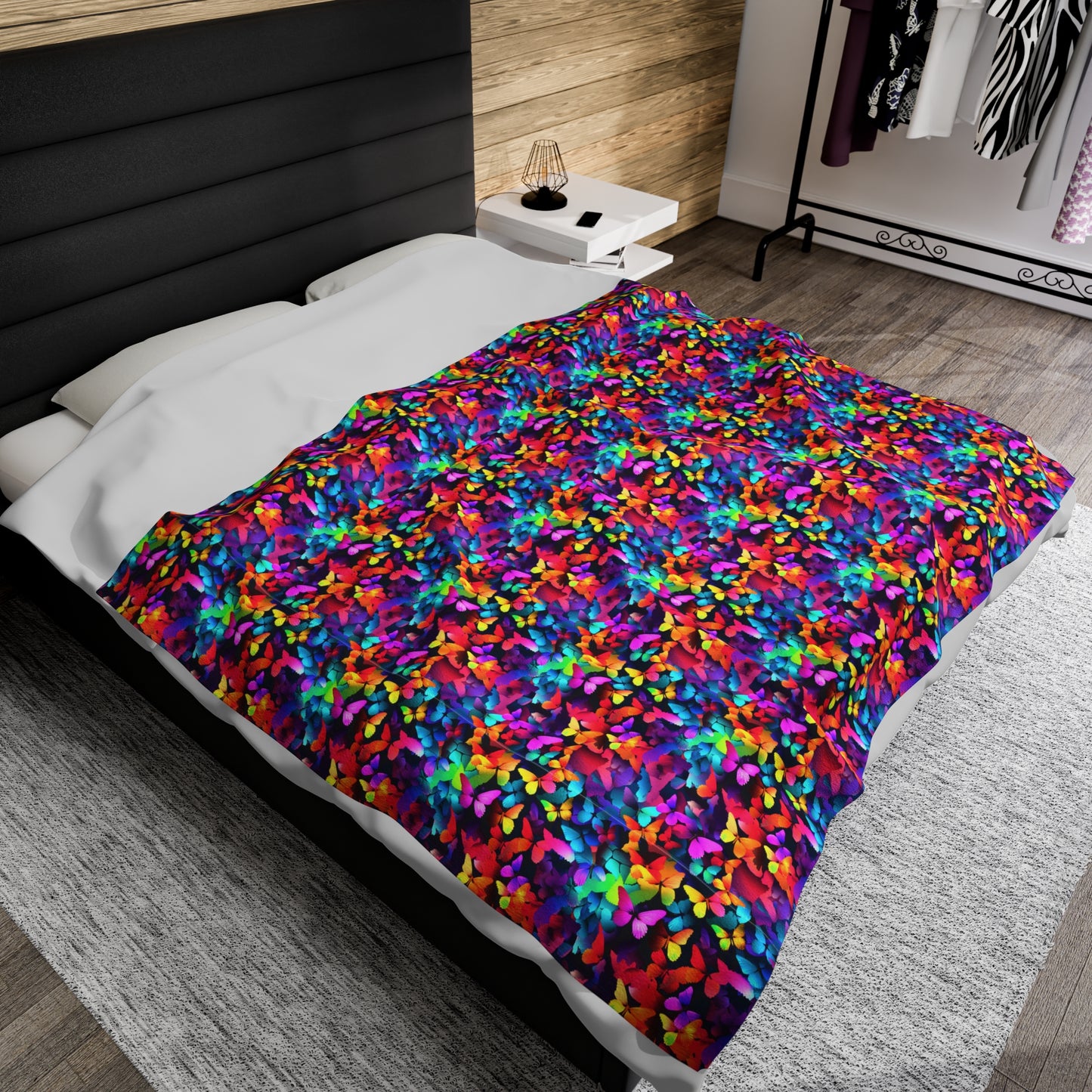 Butterfly Velveteen Plush Blanket | Soft, Luxurious, Enchanting, and Comforting | Available in Multiple Sizes