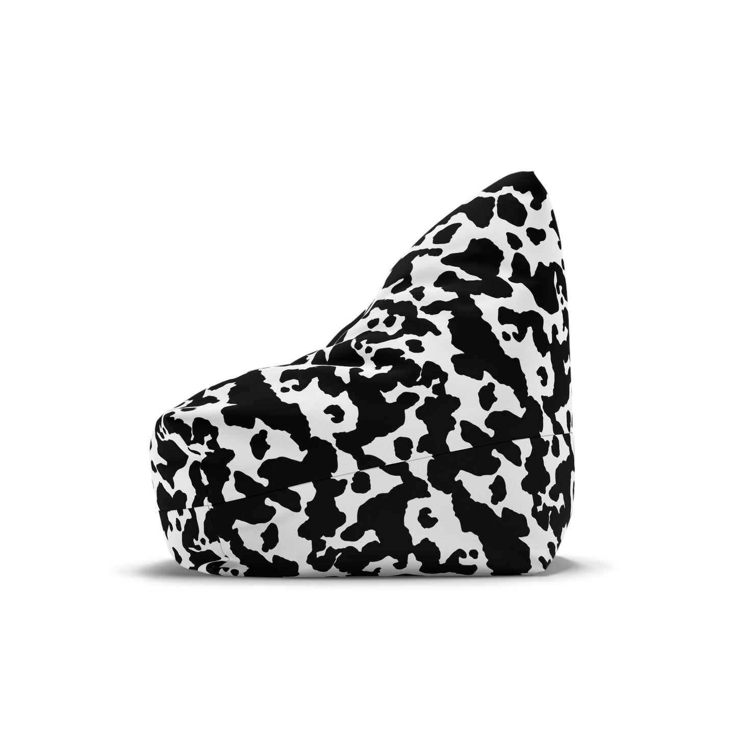 Cowhide Bean Bag Chair Cover - Durable Polyester, Locking Zipper, 2 Sizes