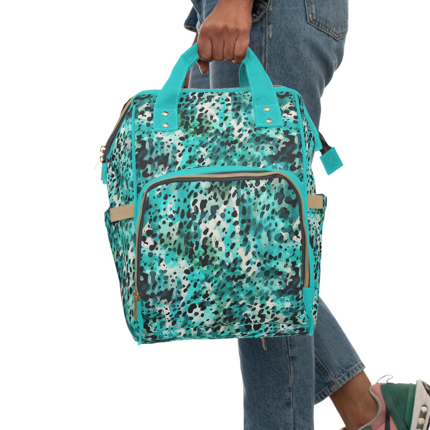 Trendy Cow Print Diaper Backpack - Durable Baby Bag with Unique Cow Pattern, Spacious Nappy Bag for Fashion-Forward Parents
