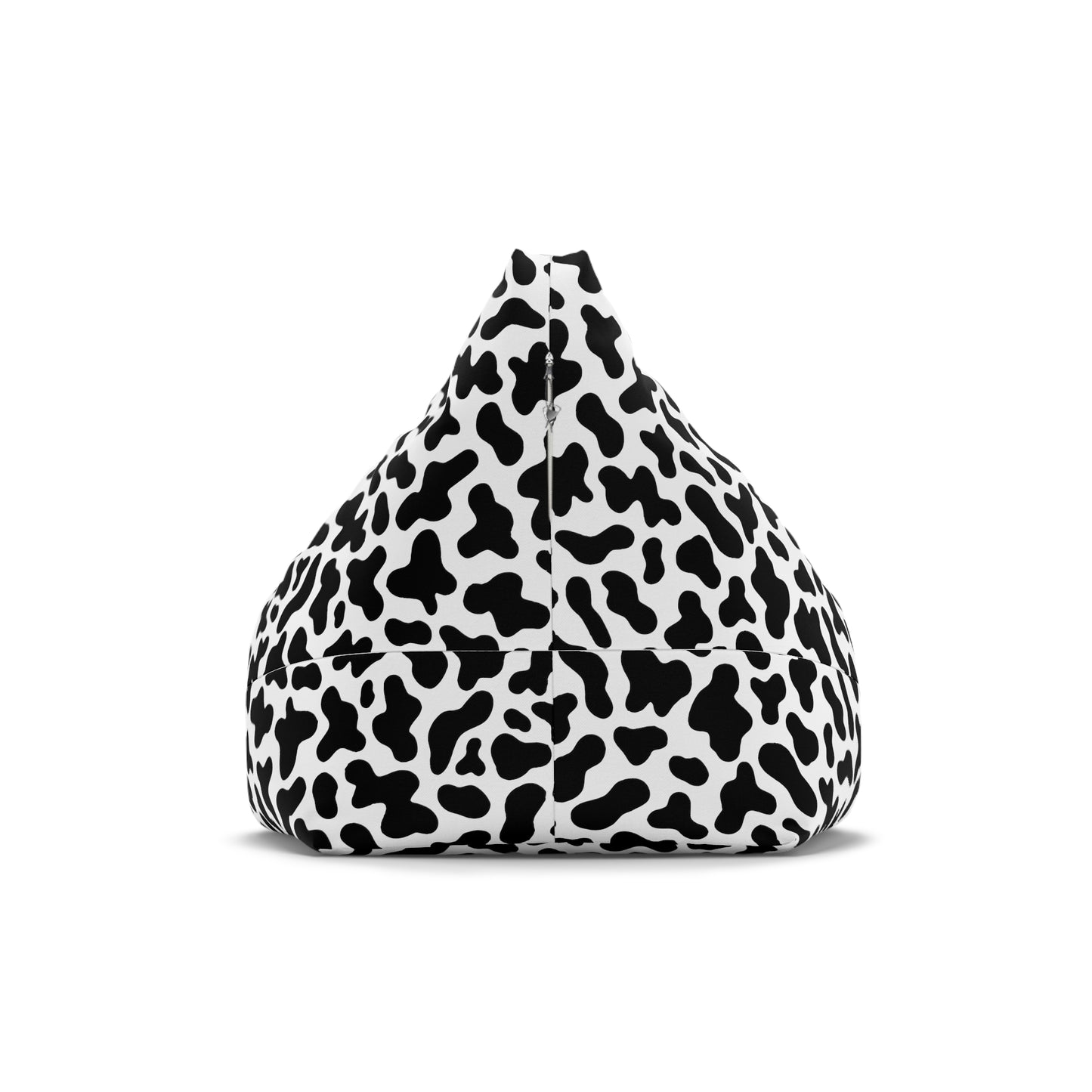 Cow Print Bean Bag Chair Cover - Durable Polyester, Locking Zipper, 2 Sizes