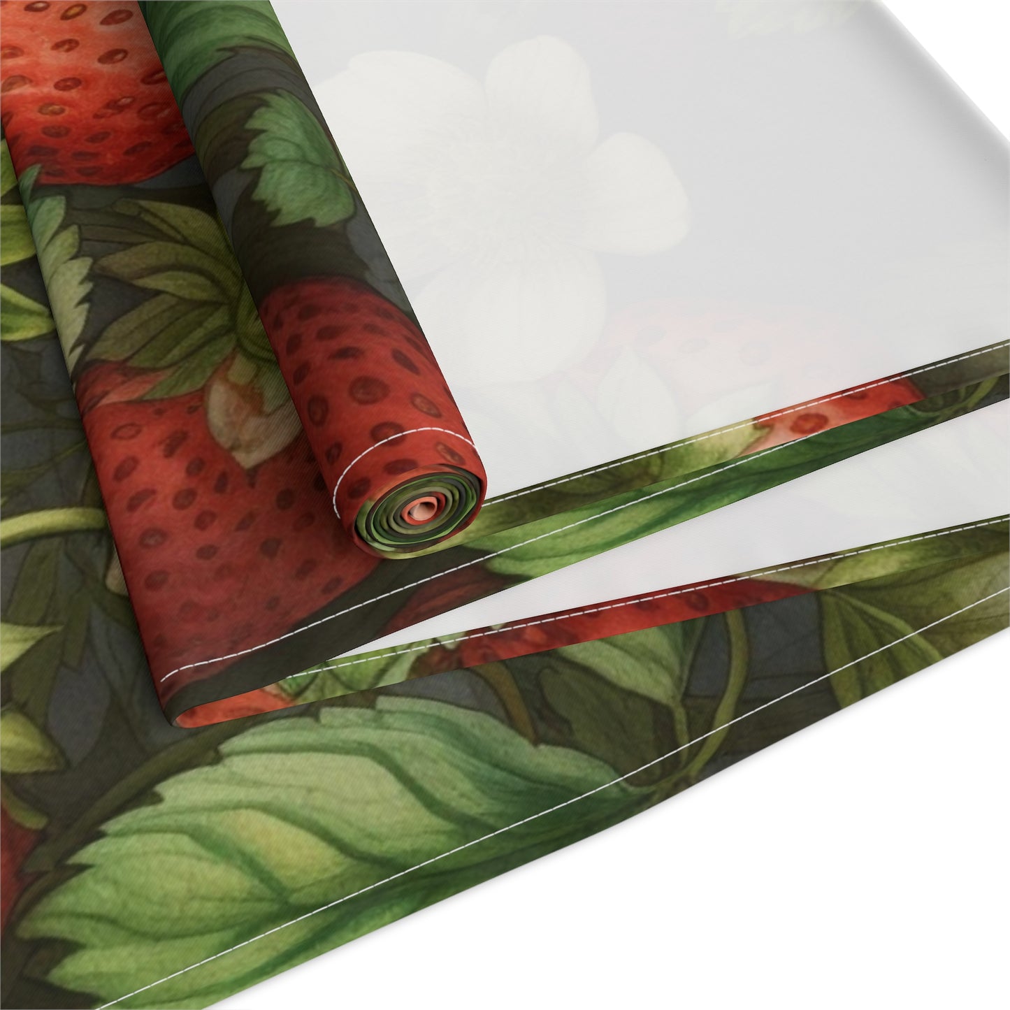 Strawberry Print Table Runner - Sweet Charm, Cotton Twill or Polyester - Perfect for Summer & Whimsical Home Decor