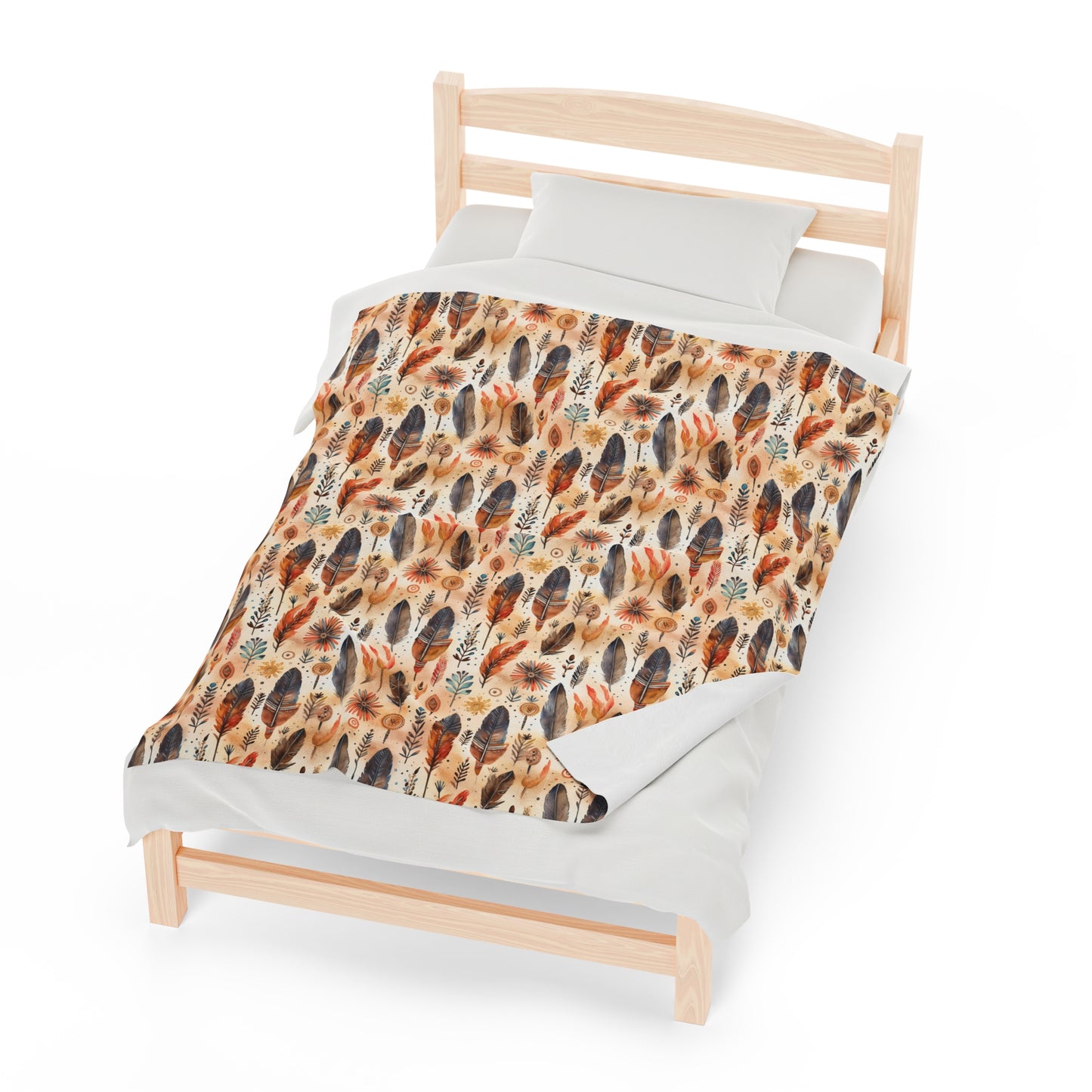 Aztec Velveteen Plush Blanket | Soft, Luxurious, Cultural, and Comforting | Available in Multiple Sizes