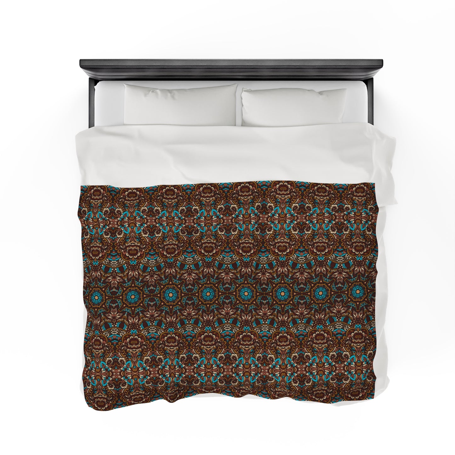 Mandala Velveteen Plush Blanket | Soft, Spiritual, Luxurious and Comforting | Available in Multiple Sizes