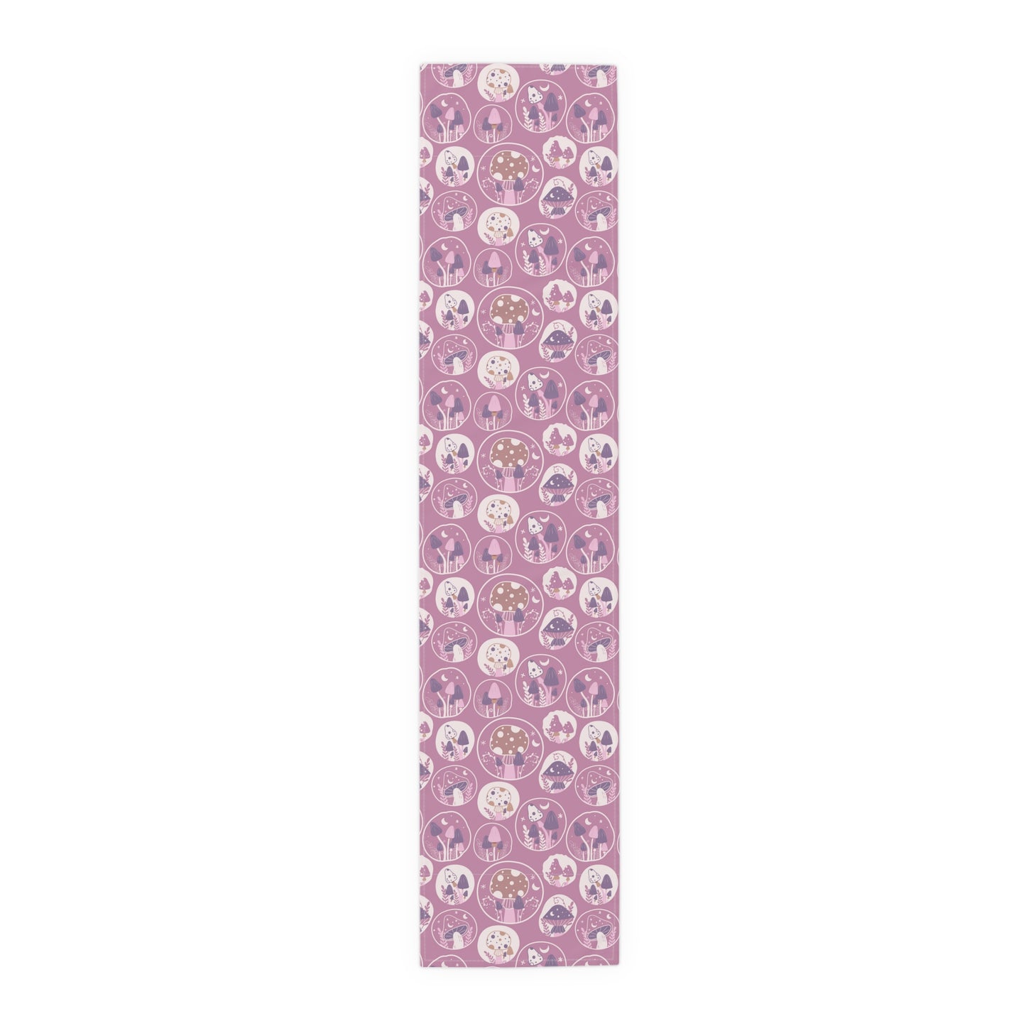 Mushroom Print Table Runner - Nature Vibes in Cotton Twill or Polyester - Perfect for Nature-Inspired Home Decor