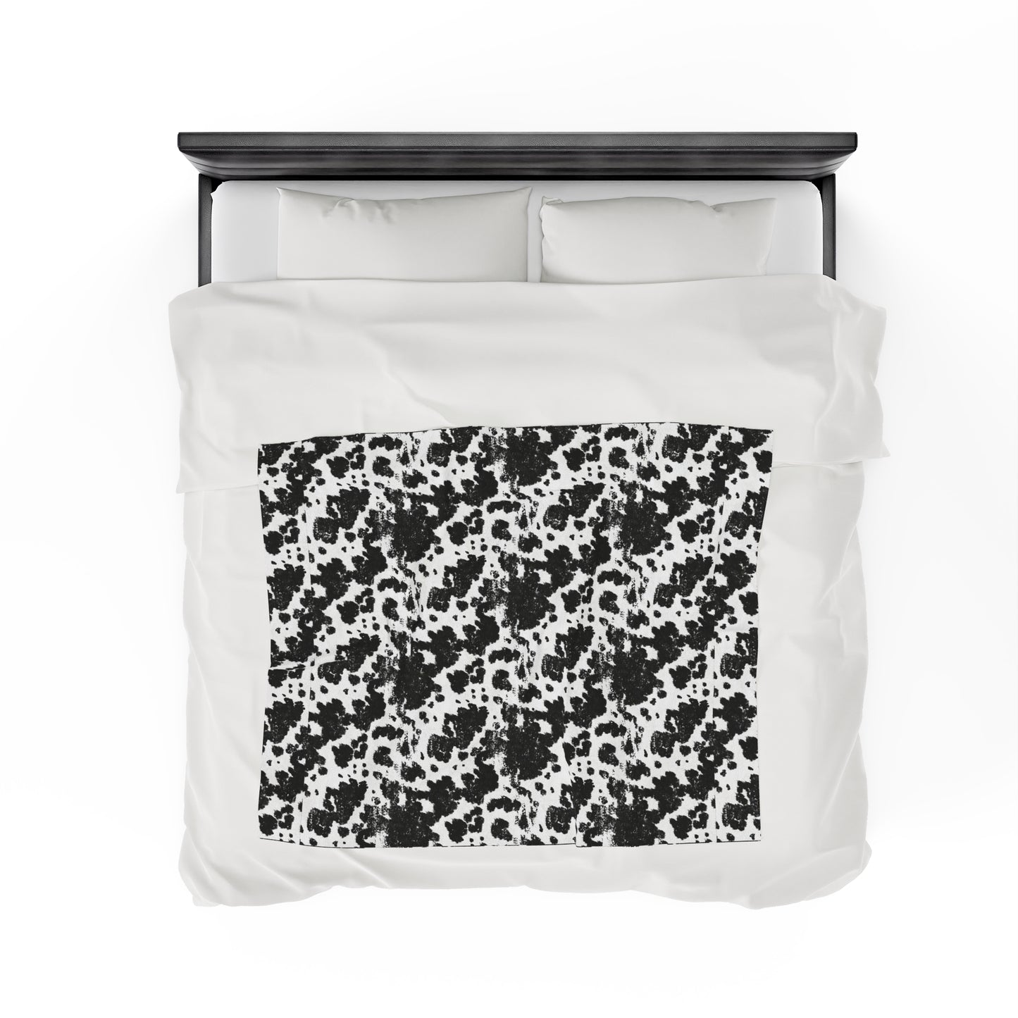 Cowhide Velveteen Plush Blanket | Soft, Rustic, Luxurious and Comforting | Available in Multiple Sizes