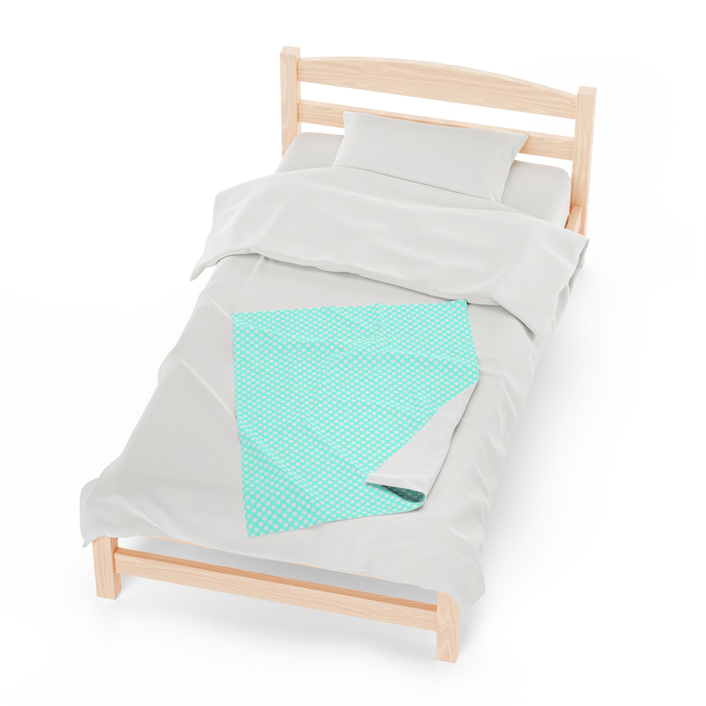 Pastel Polka Dot Velveteen Plush Blanket | Soft, Playful, Luxurious and Comforting | Available in Multiple Sizes