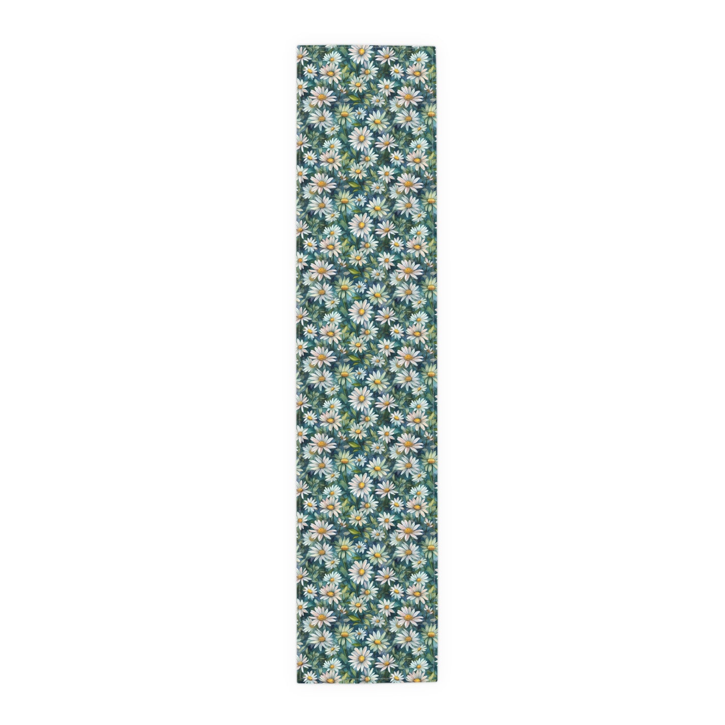 Daisy Print Table Runner - Fresh and Simple, Cotton Twill or Polyester - Perfect for Light & Airy Home Decor