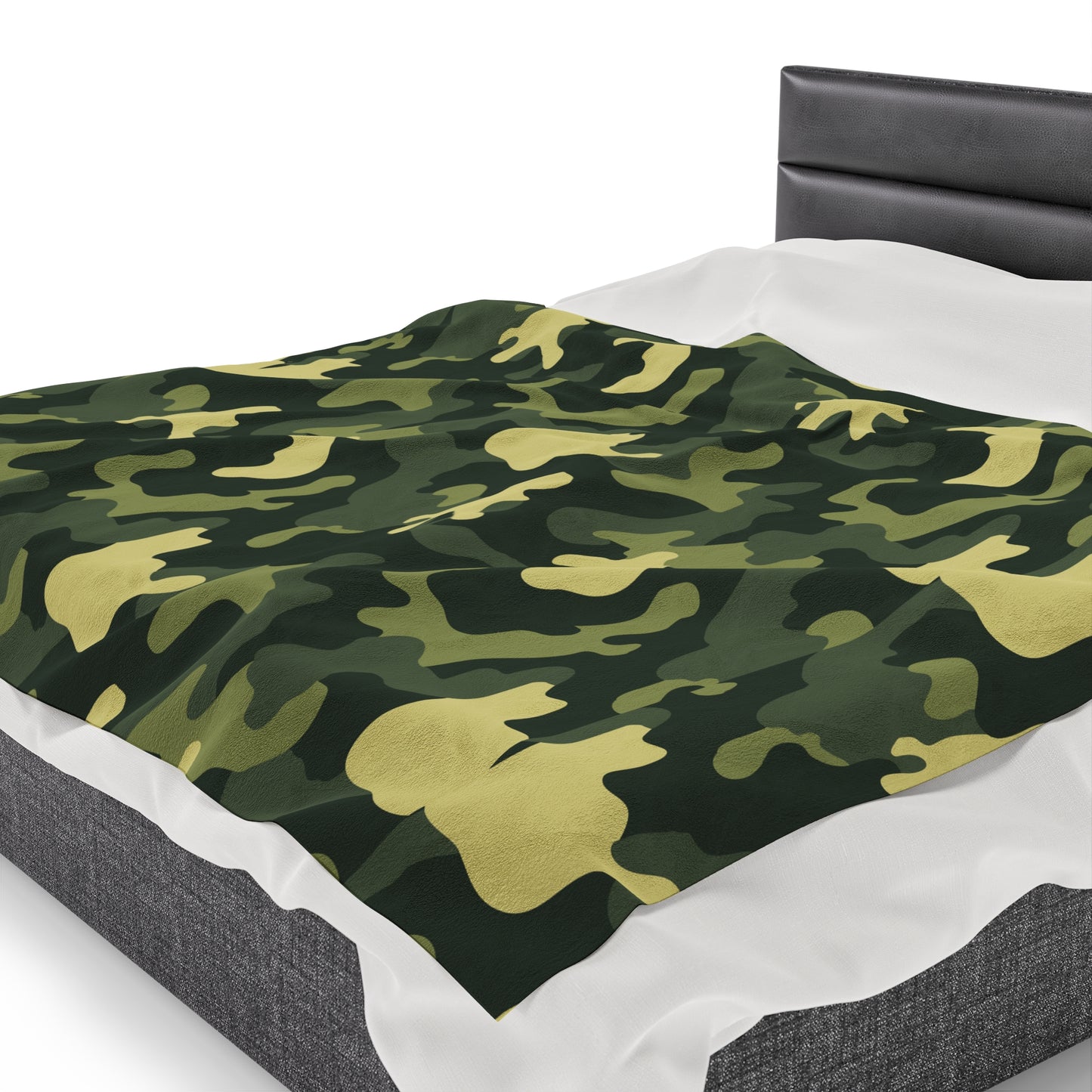 Camouflage Velveteen Plush Blanket | Soft, Rugged, Luxurious and Comforting | Available in Multiple Sizes