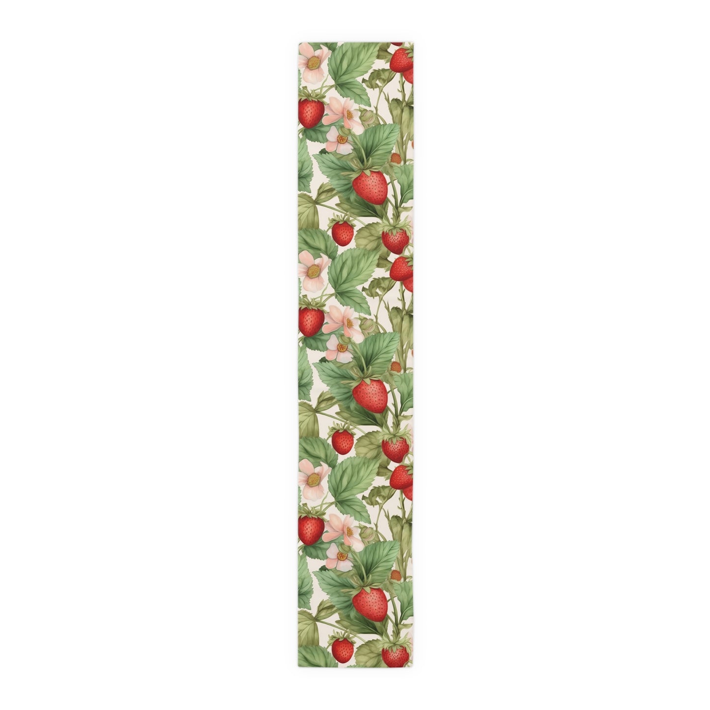 Strawberry Print Table Runner - Sweet Charm, Cotton Twill or Polyester - Perfect for Summer & Whimsical Home Decor