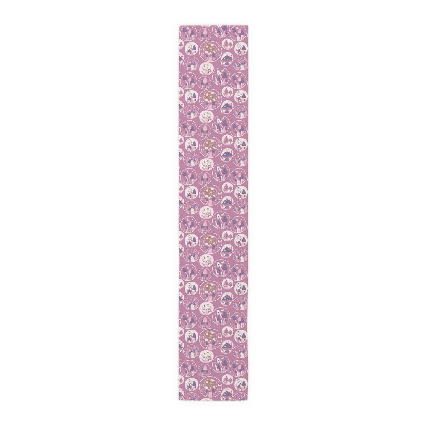 Mushroom Print Table Runner - Nature Vibes in Cotton Twill or Polyester - Perfect for Nature-Inspired Home Decor
