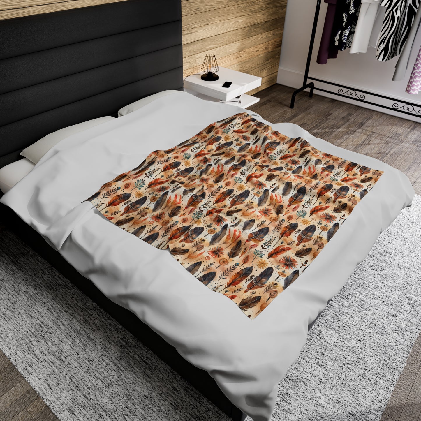Aztec Velveteen Plush Blanket | Soft, Luxurious, Cultural, and Comforting | Available in Multiple Sizes