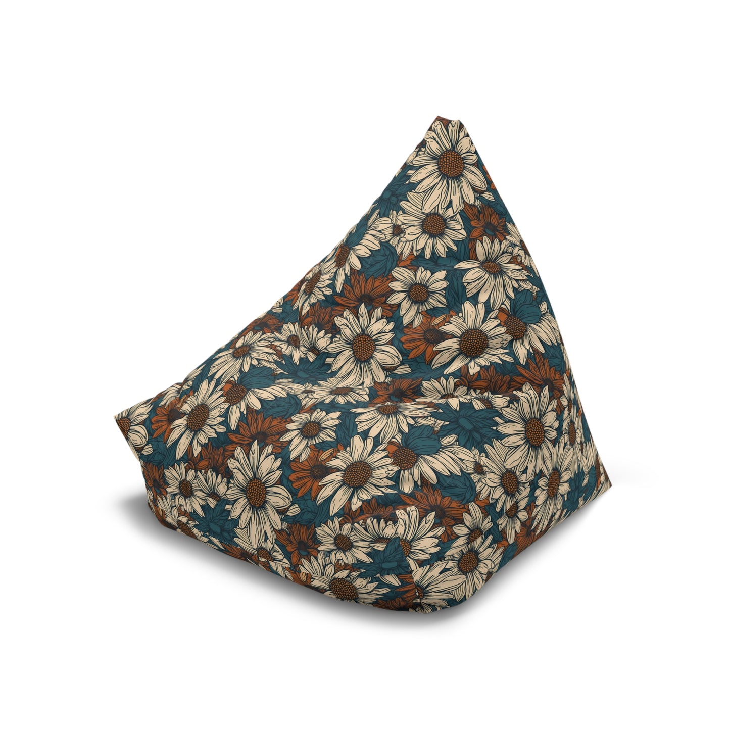 Daisy Print Bean Bag - Floral Home Decor with Secure Zipper