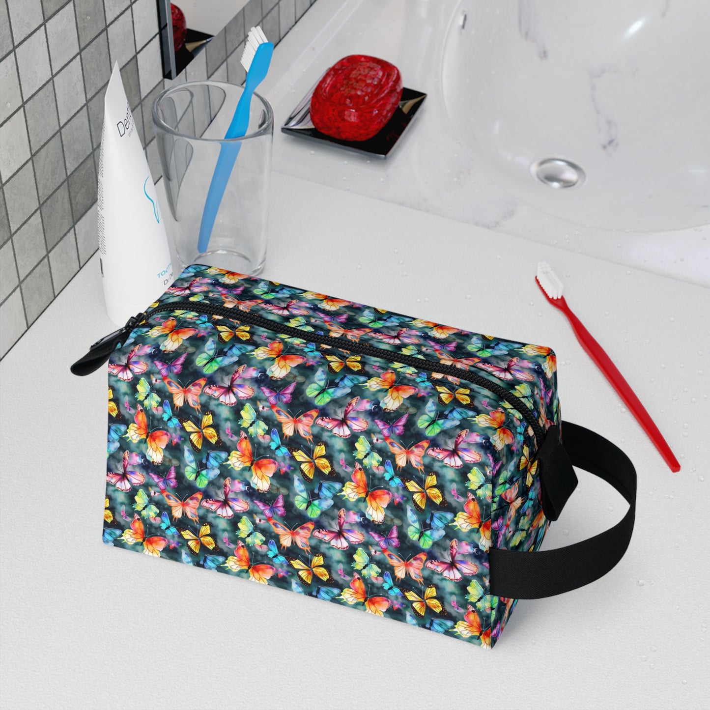 Butterfly Toiletry Bag | Durable & Water-Resistant Makeup Organizer | Perfect for Travel, Camping, College Dorms