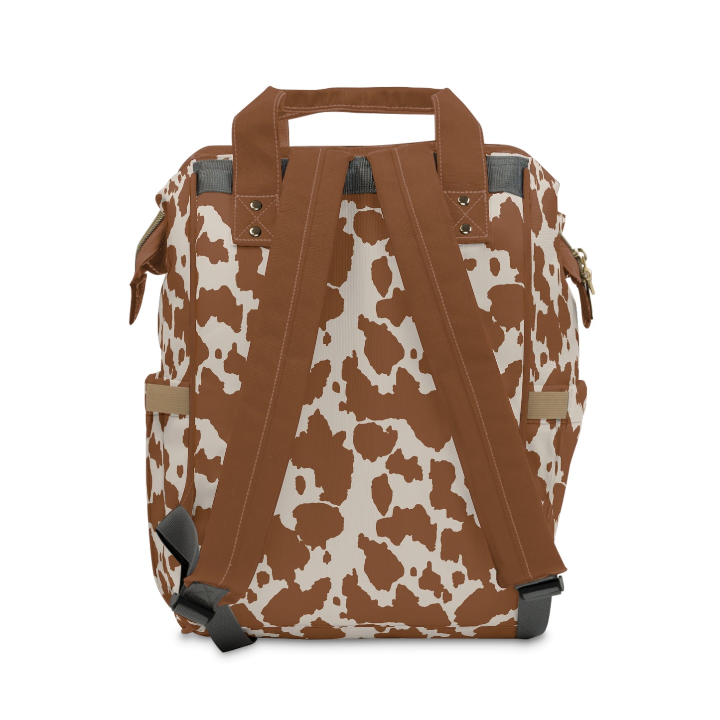 Cowhide Diaper Backpack - Chic & Durable Baby Bag with Genuine Cowhide Patterns, Perfect for Stylish Parents