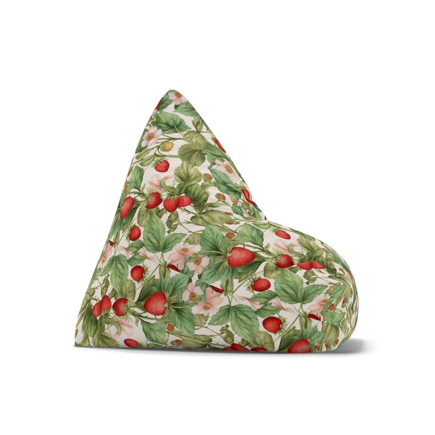 Strawberry Print Bean Bag Chair Cover - Sweet & Durable Polyester Slipcover