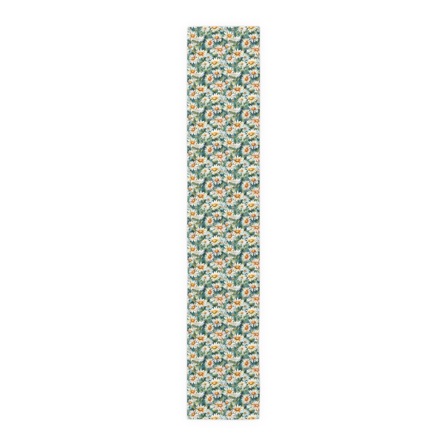 Daisy Print Table Runner - Fresh and Simple, Cotton Twill or Polyester - Perfect for Light & Airy Home Decor