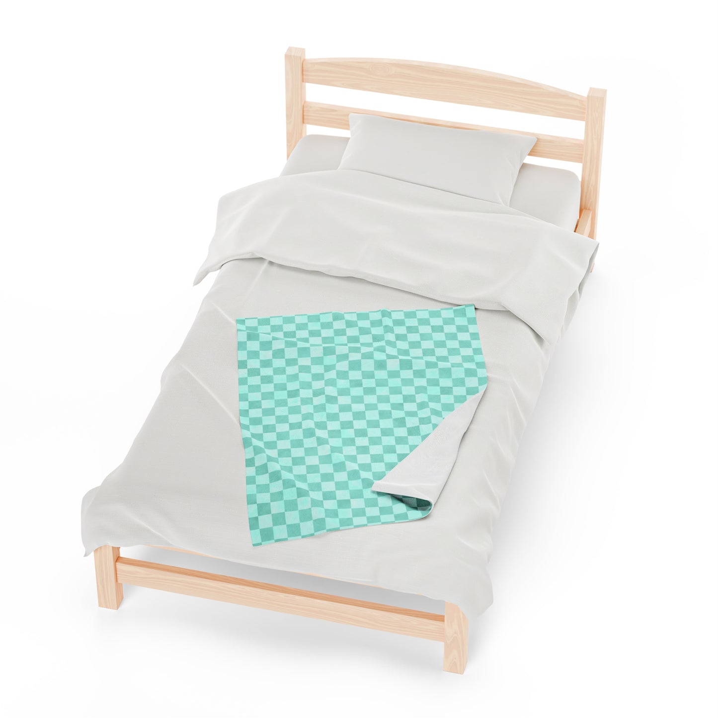 Pastel Checkers Velveteen Plush Blanket | Soft, Trendy, Luxurious and Comforting | Available in Multiple Sizes