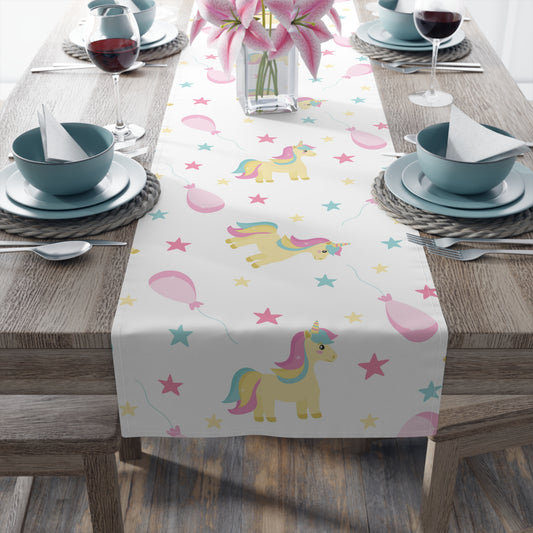 Unicorn Print Table Runner - Magical Elegance, Cotton Twill or Polyester - Perfect for Whimsical & Fantasy Home Decor