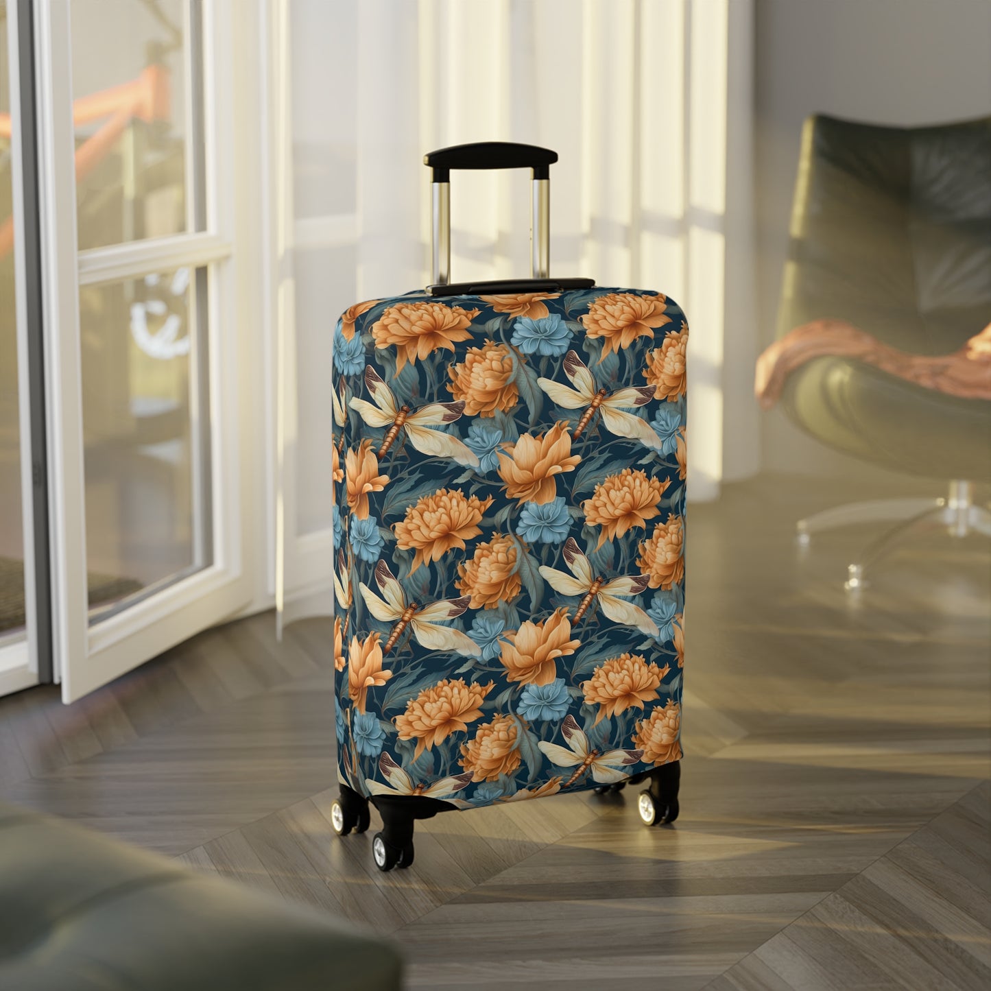 Dragonfly Luggage Cover - Insect Print Suitcase Protector