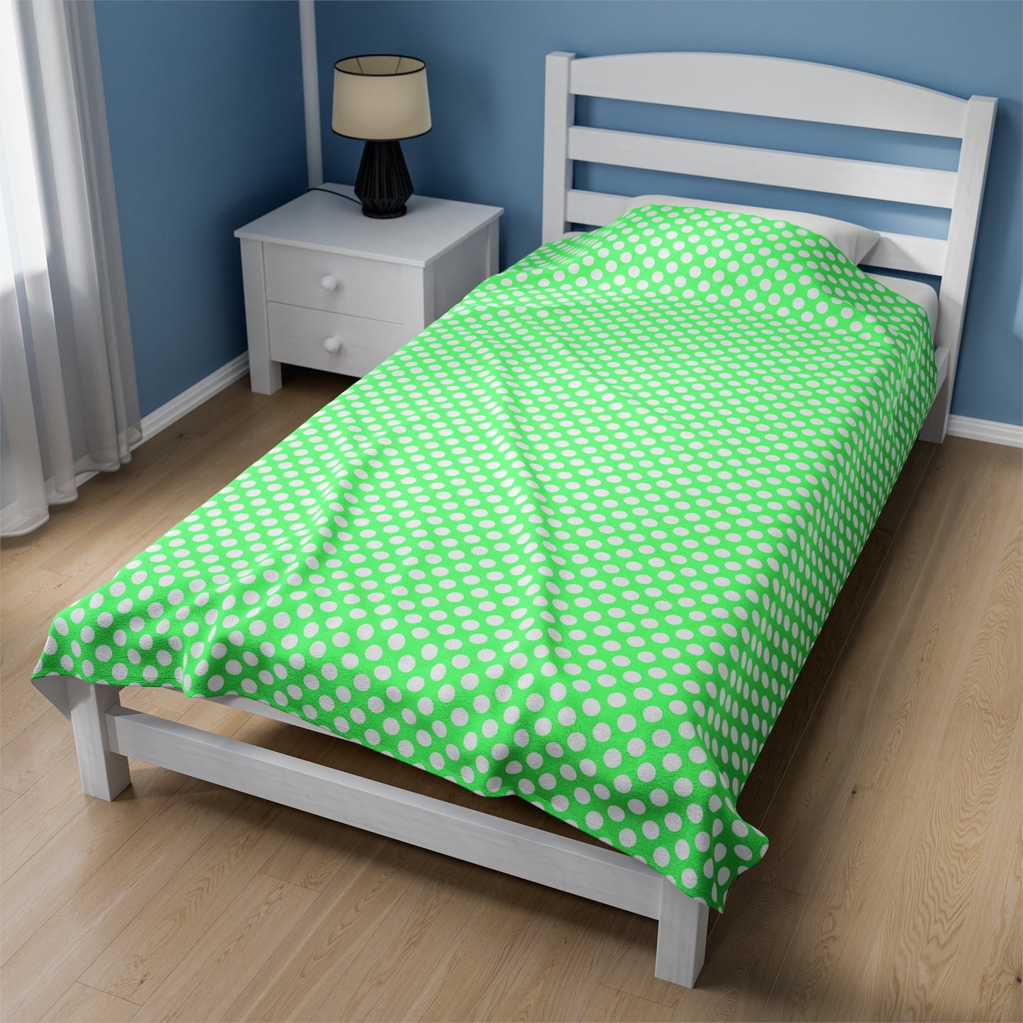 Pastel Polka Dot Velveteen Plush Blanket | Soft, Playful, Luxurious and Comforting | Available in Multiple Sizes