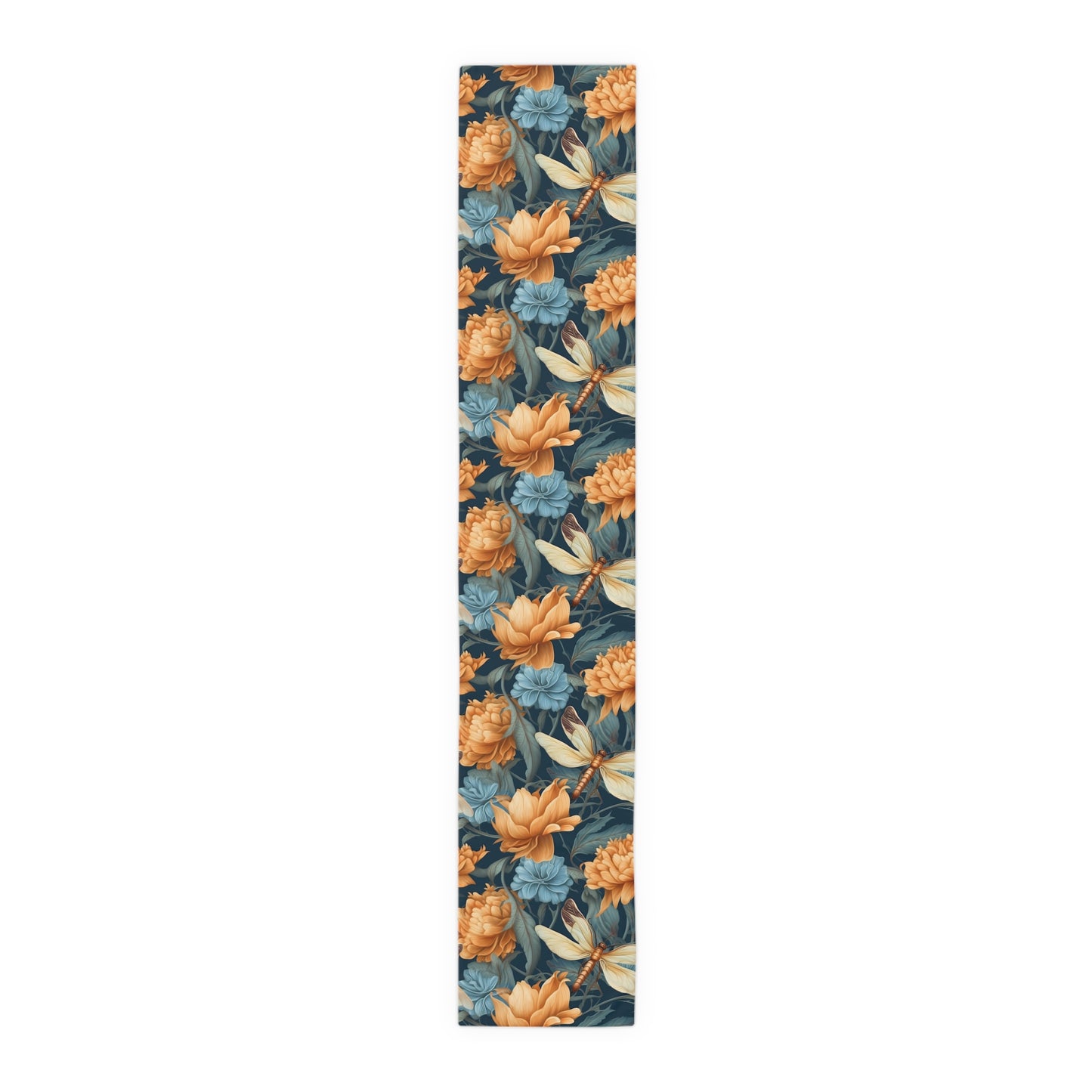 Dragonfly Print Table Runner - Elegant Whimsy, Cotton Twill or Polyester - Perfect for Nature-Inspired Home Decor