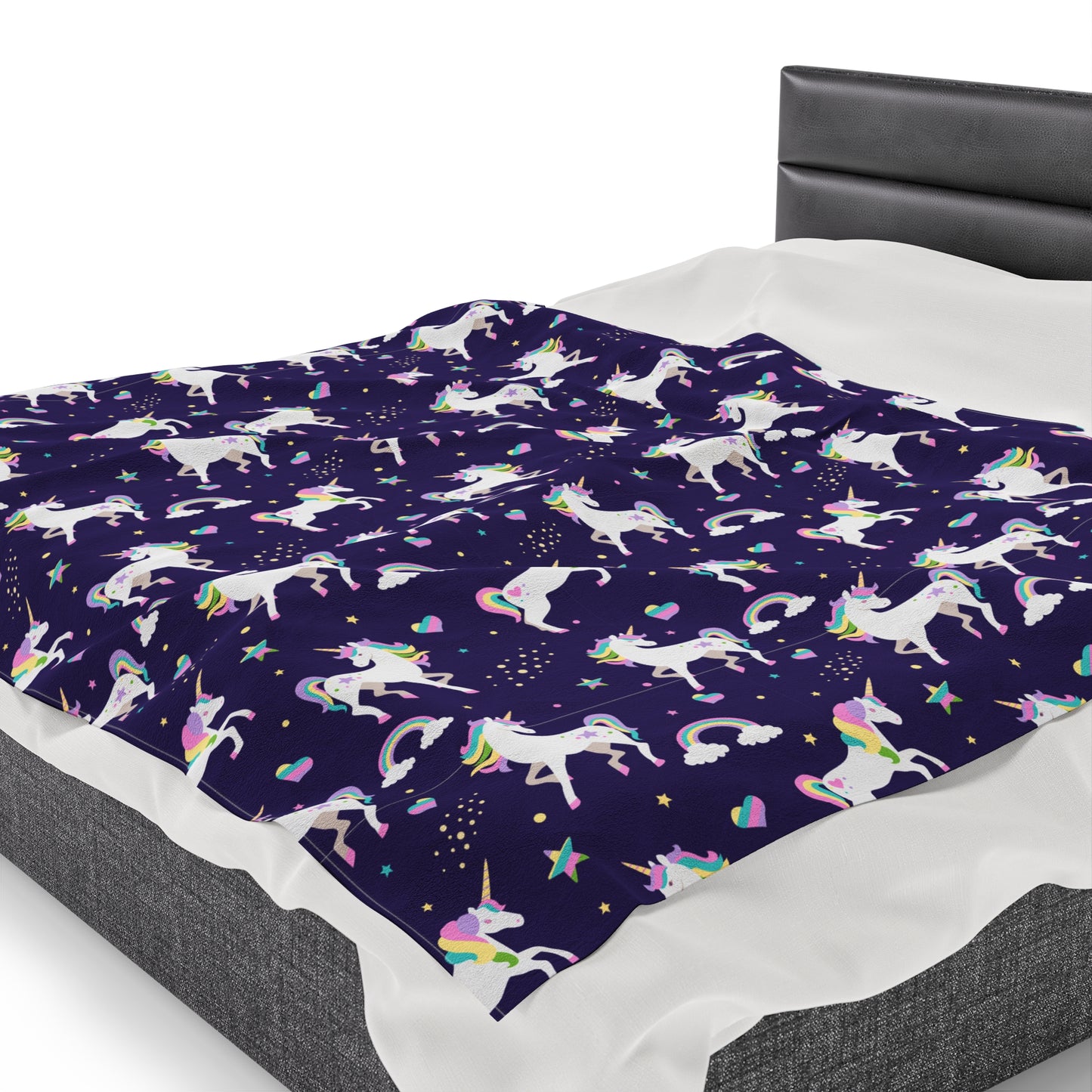 Unicorn Velveteen Plush Blanket | Soft, Magical, Luxurious and Comforting | Available in Multiple Sizes