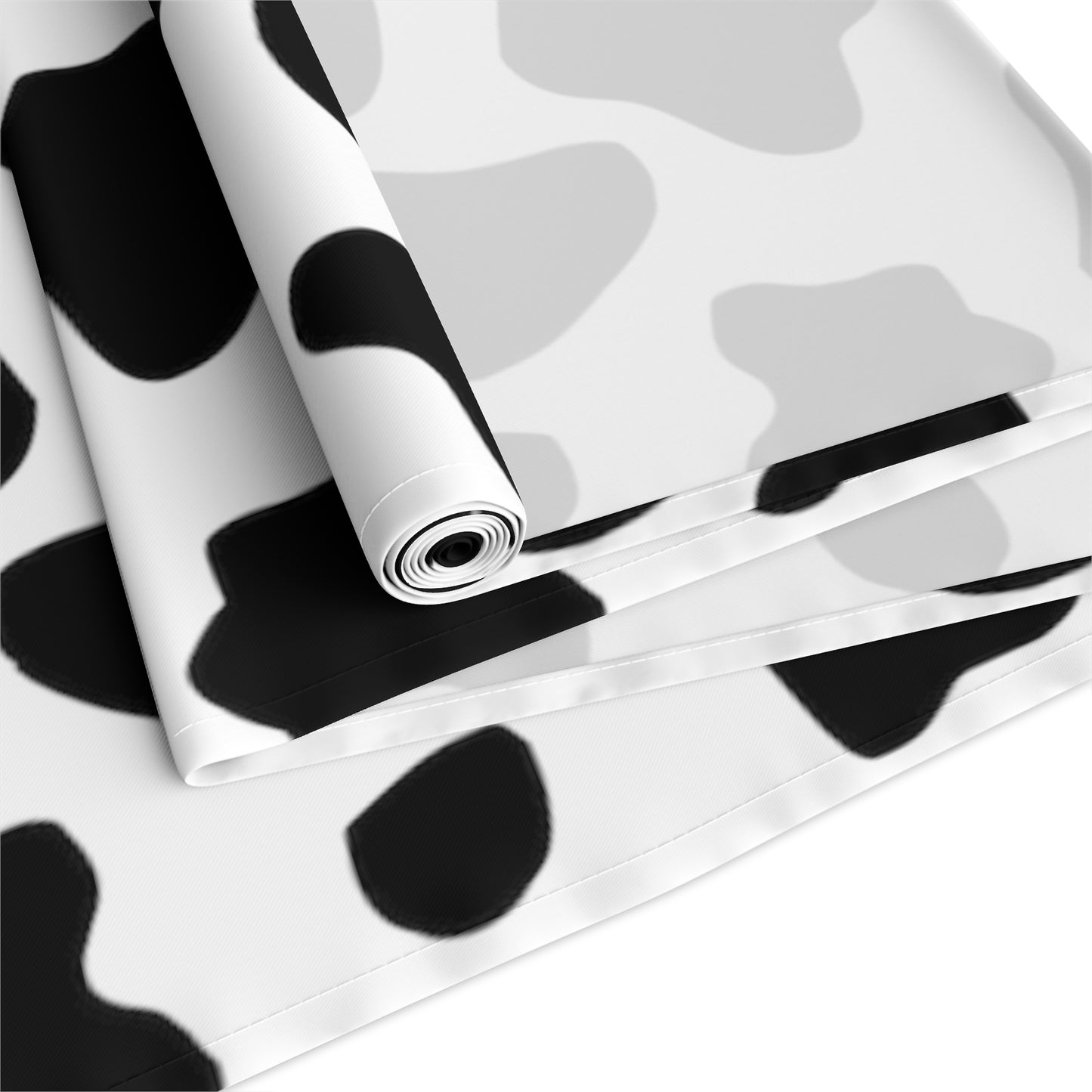 Cow Print Table Runner - Chic Farmhouse Style, Available in Cotton Twill or Polyester - Elevate Your Home Decor