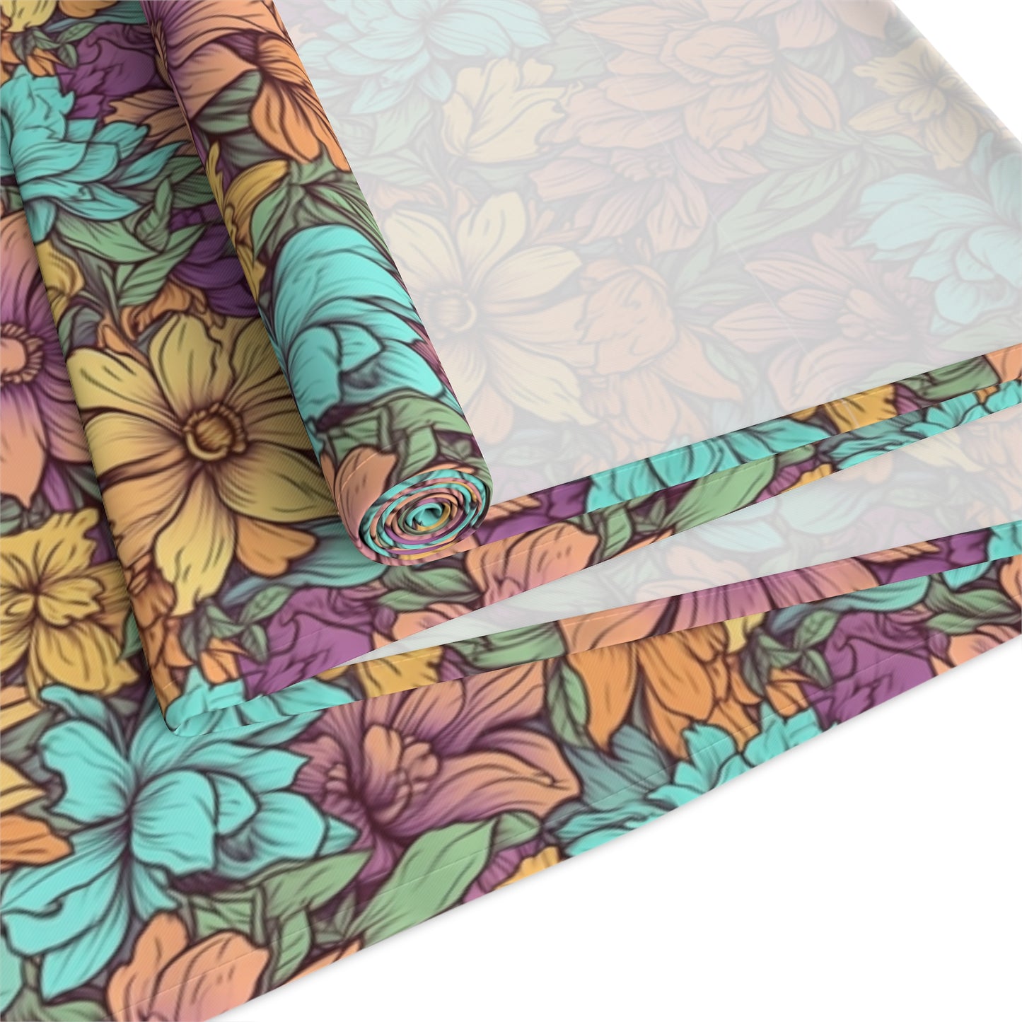 Boho Floral Table Runner - Vibrant Designs in Cotton Twill or Polyester - Ideal for Natural Home Decor