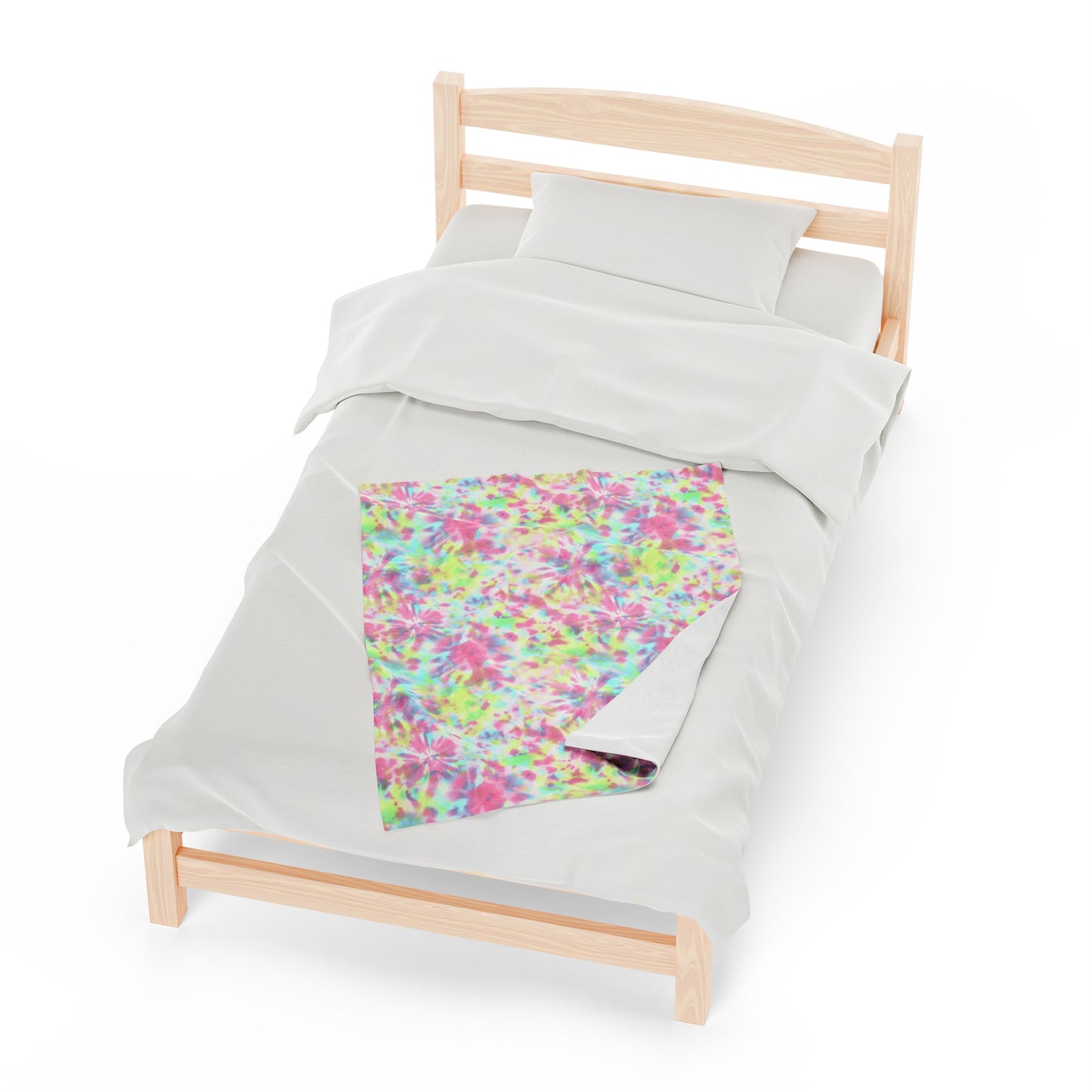 Tie Dye Velveteen Plush Blanket | Soft, Colorful, and Comforting | Available in Multiple Sizes