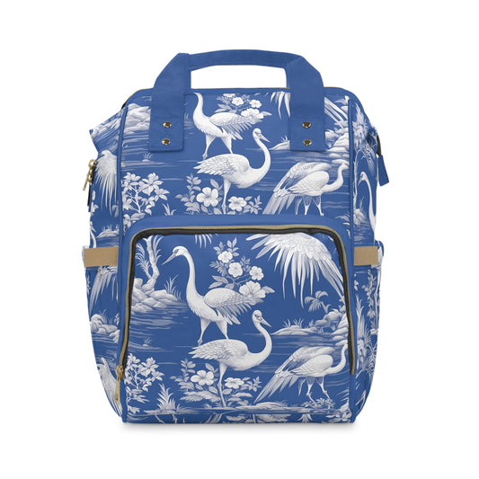 Chinoiserie Diaper Backpack - Elegant & Practical Baby Bag with Traditional Asian Motifs, Perfect for Stylish Parents