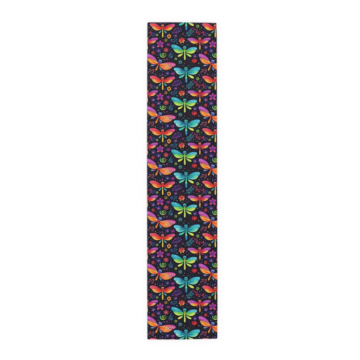 Dragonfly Print Table Runner - Elegant Whimsy, Cotton Twill or Polyester - Perfect for Nature-Inspired Home Decor