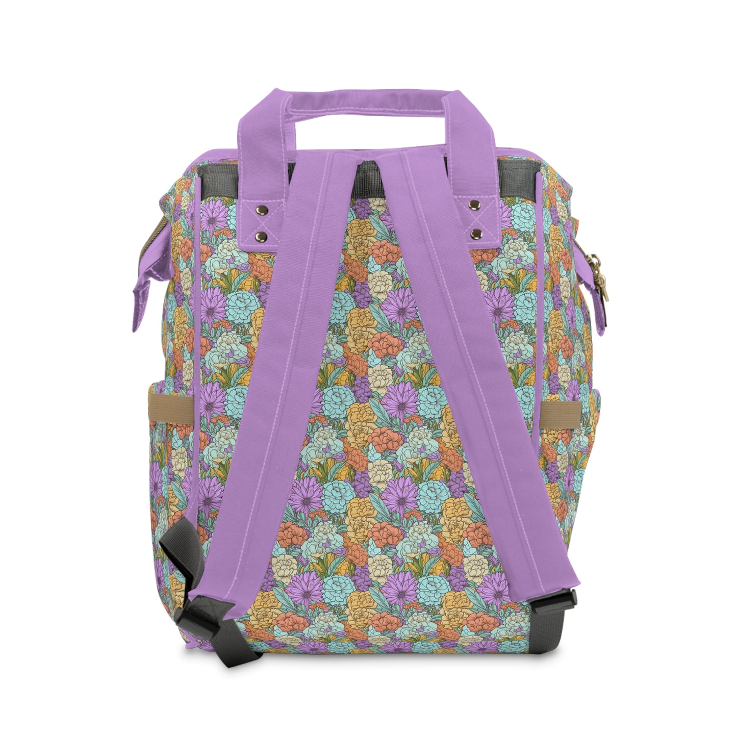 Boho Floral Diaper Backpack - Multifunctional & Spacious Floral Baby Bag for Trendy Parents