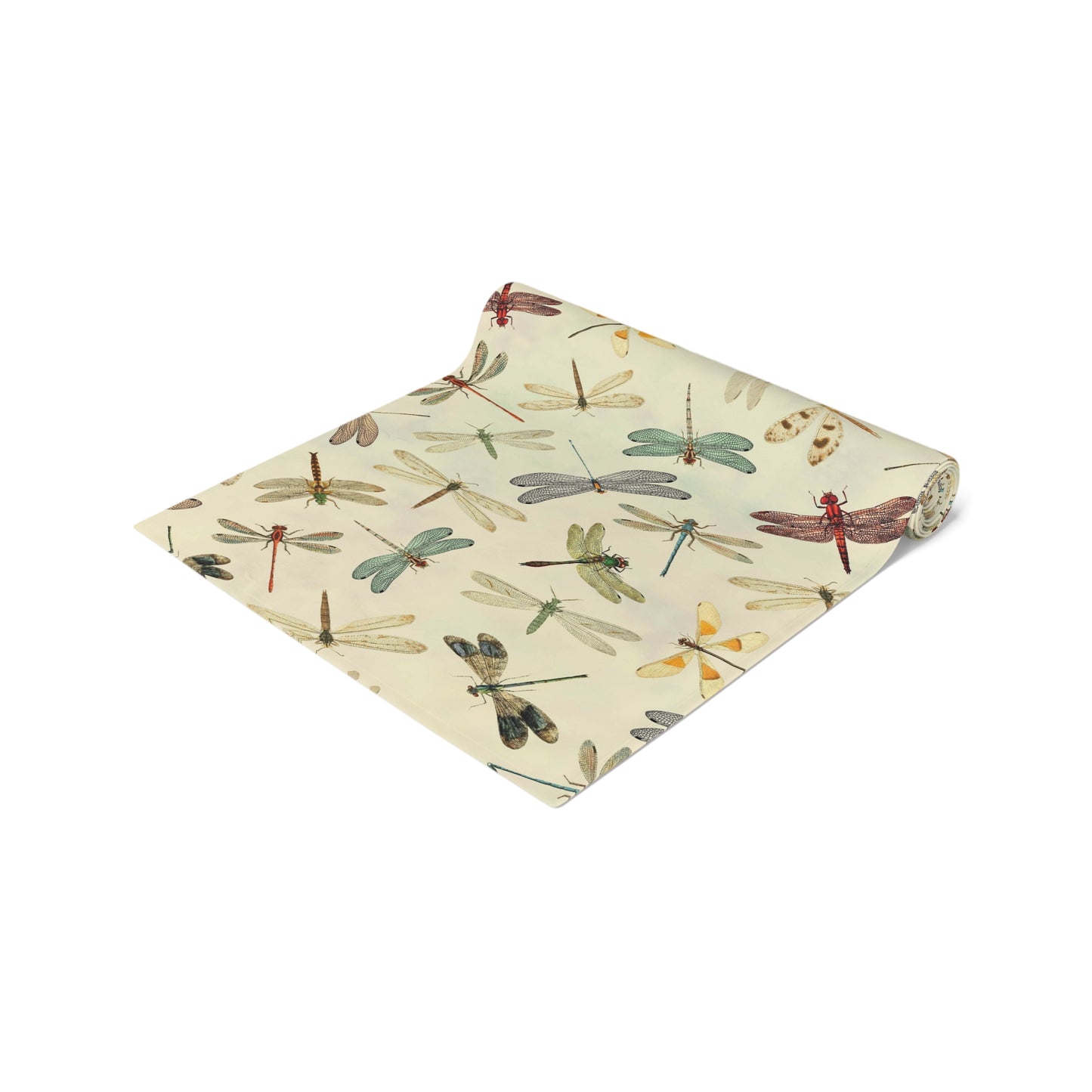 Dragonfly Print Table Runner - Elegant Whimsy, Cotton Twill or Polyester - Perfect for Nature-Inspired Home Decor