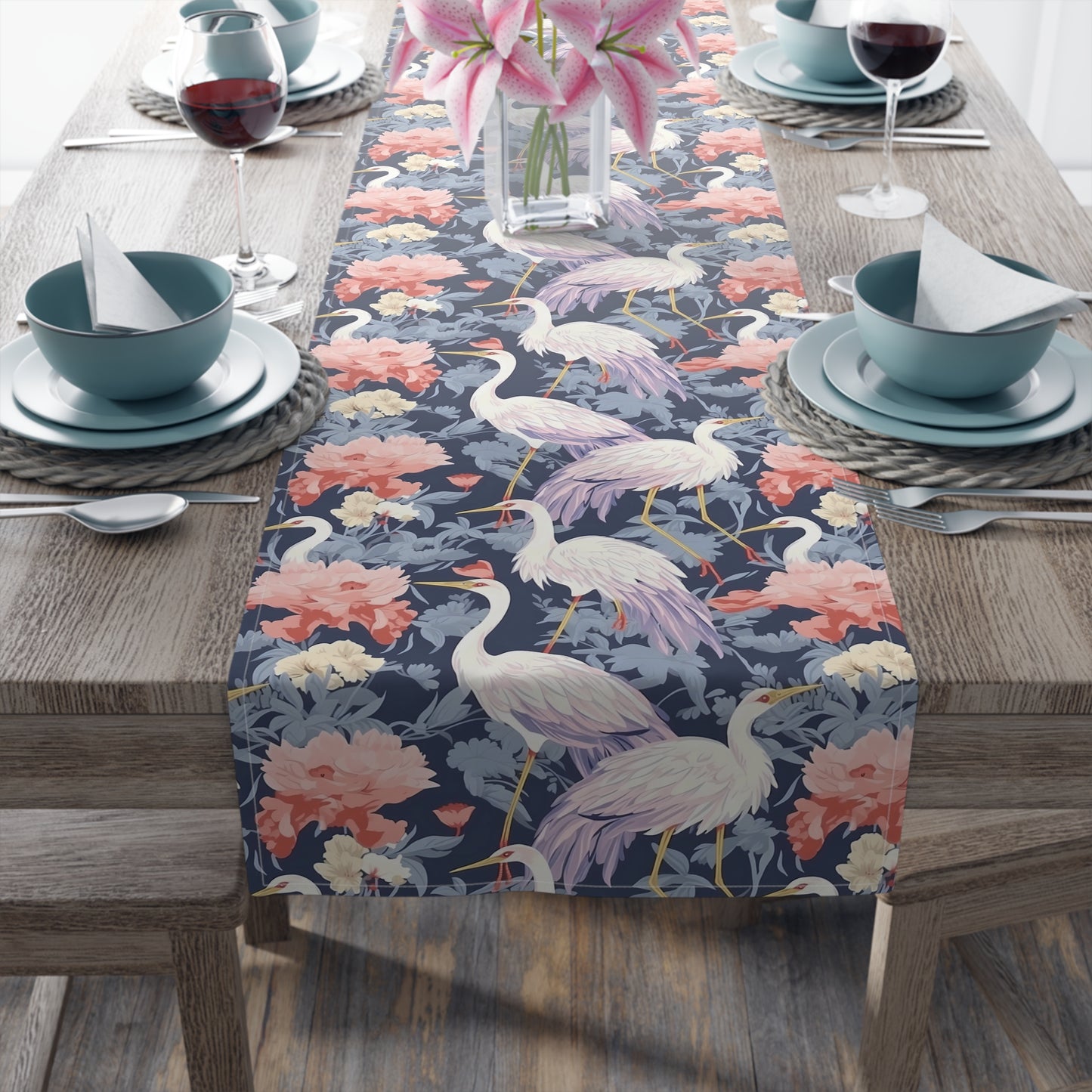 Chinoiseries Table Runner - Cotton Twill & Polyester