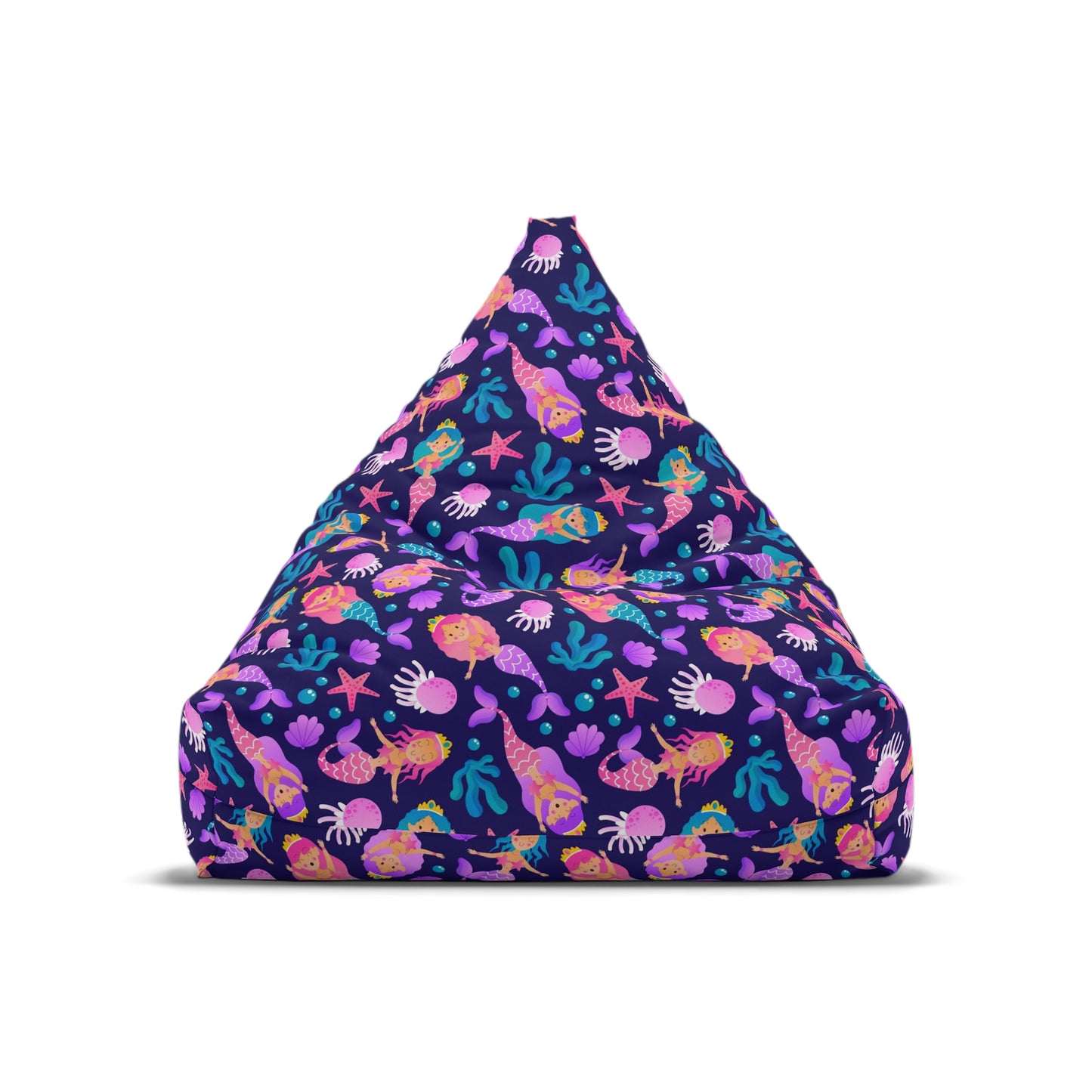 Mermaid Bean Bag Chair Cover - Enchanting Sea-Inspired Polyester Slipcover