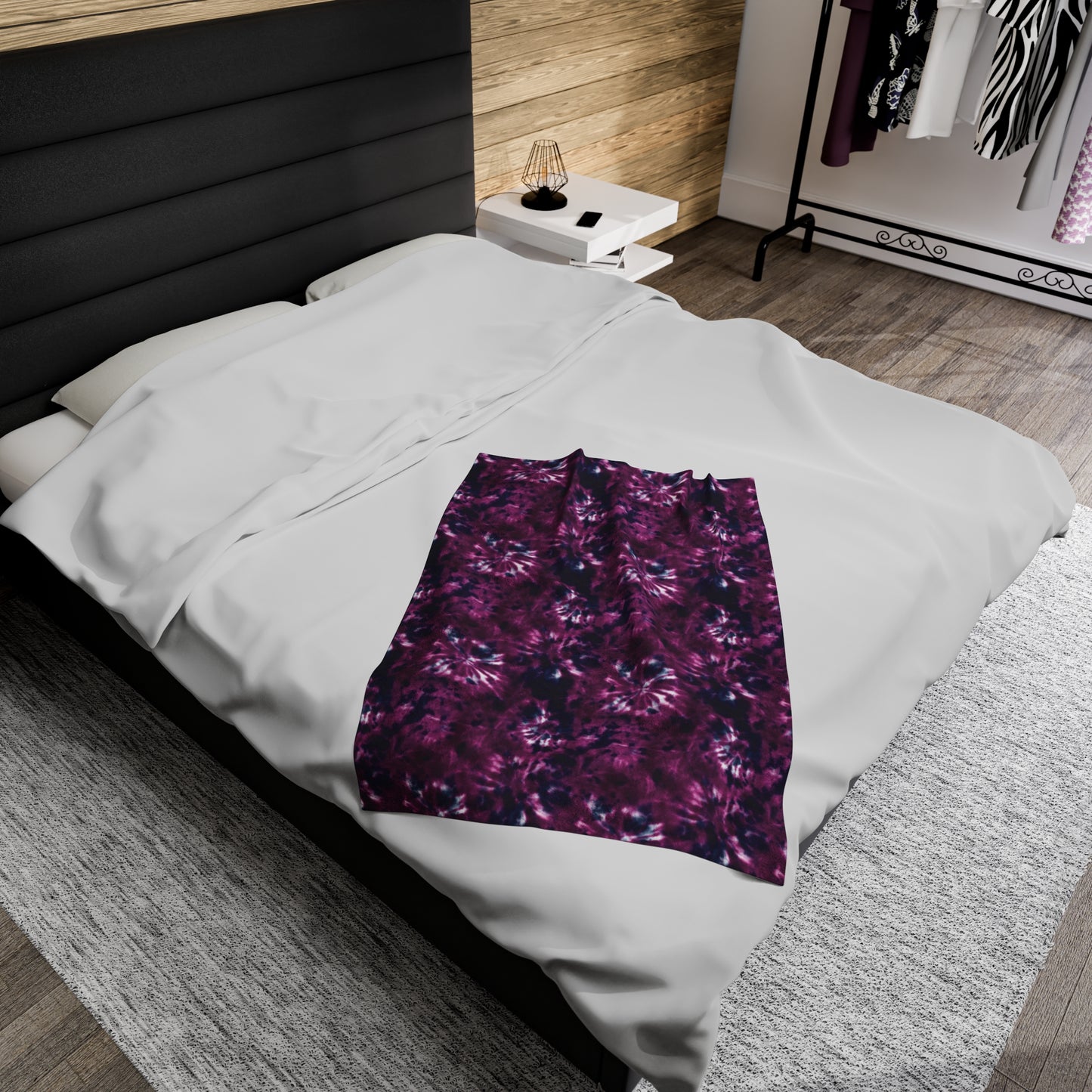 Tie Dye Velveteen Plush Blanket | Soft, Colorful, and Comforting | Available in Multiple Sizes