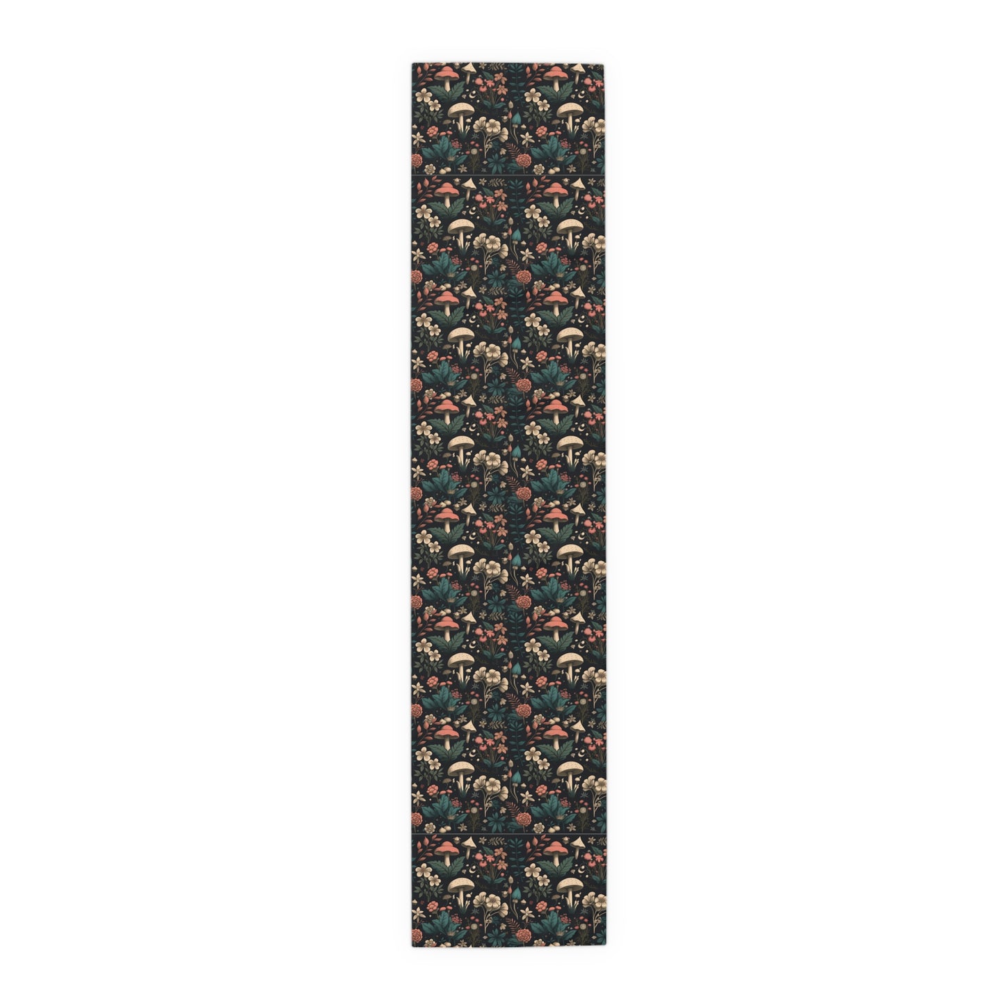 Mushroom Print Table Runner - Nature Vibes in Cotton Twill or Polyester - Perfect for Nature-Inspired Home Decor