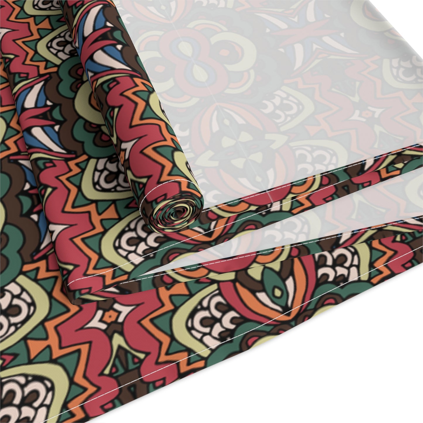 Mandala Print Table Runner - Intricate Patterns, Cotton Twill or Polyester - Ideal for Decorative Home Accents