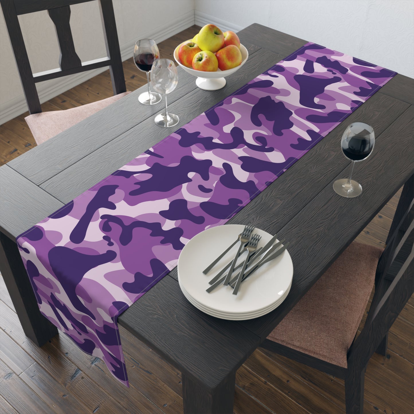 Camouflage Table Runner - Durable Cotton Twill or Polyester - Perfect for Outdoor Enthusiasts & Home Decor