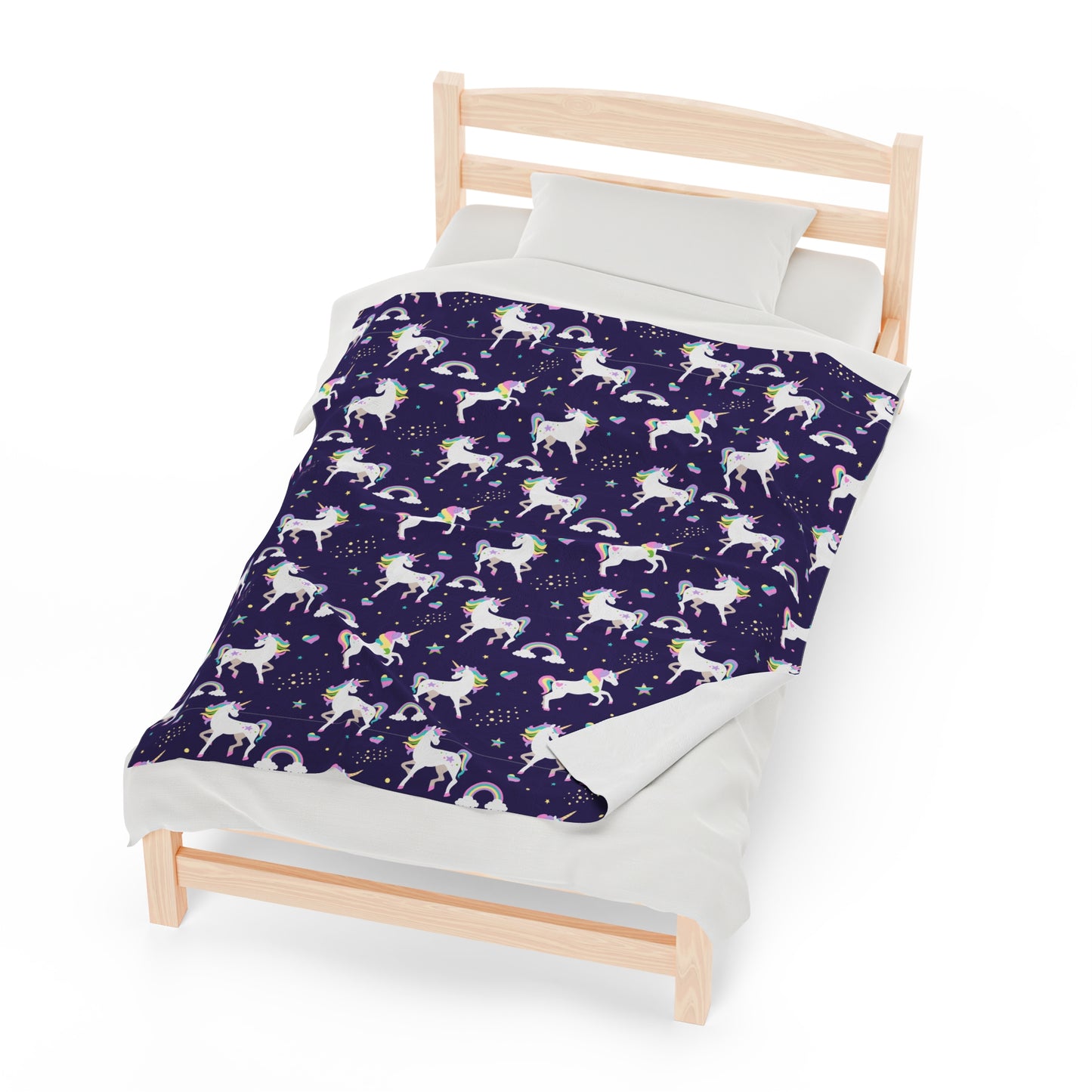 Unicorn Velveteen Plush Blanket | Soft, Magical, Luxurious and Comforting | Available in Multiple Sizes