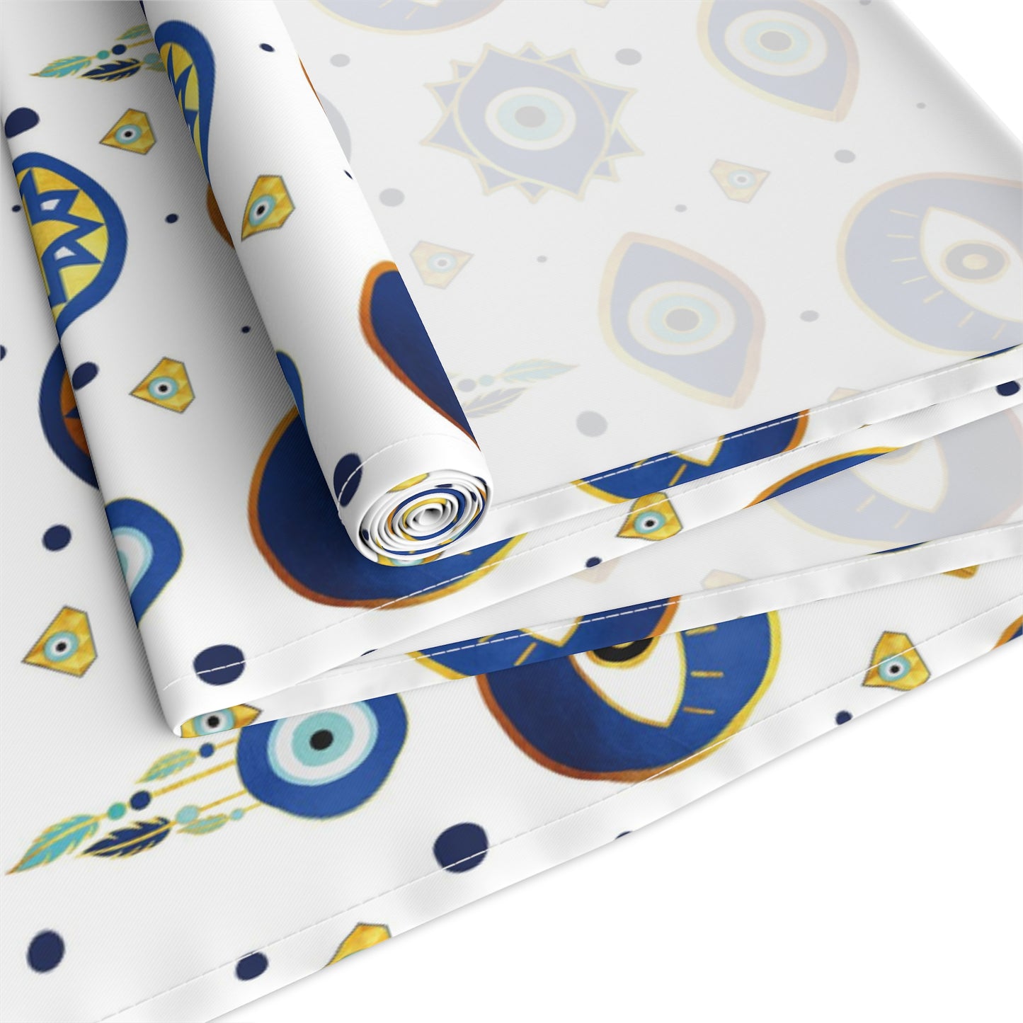 Evil Eye Print Table Runner - Mystical Protection in Cotton Twill or Polyester - Perfect for Spiritual Home Decor