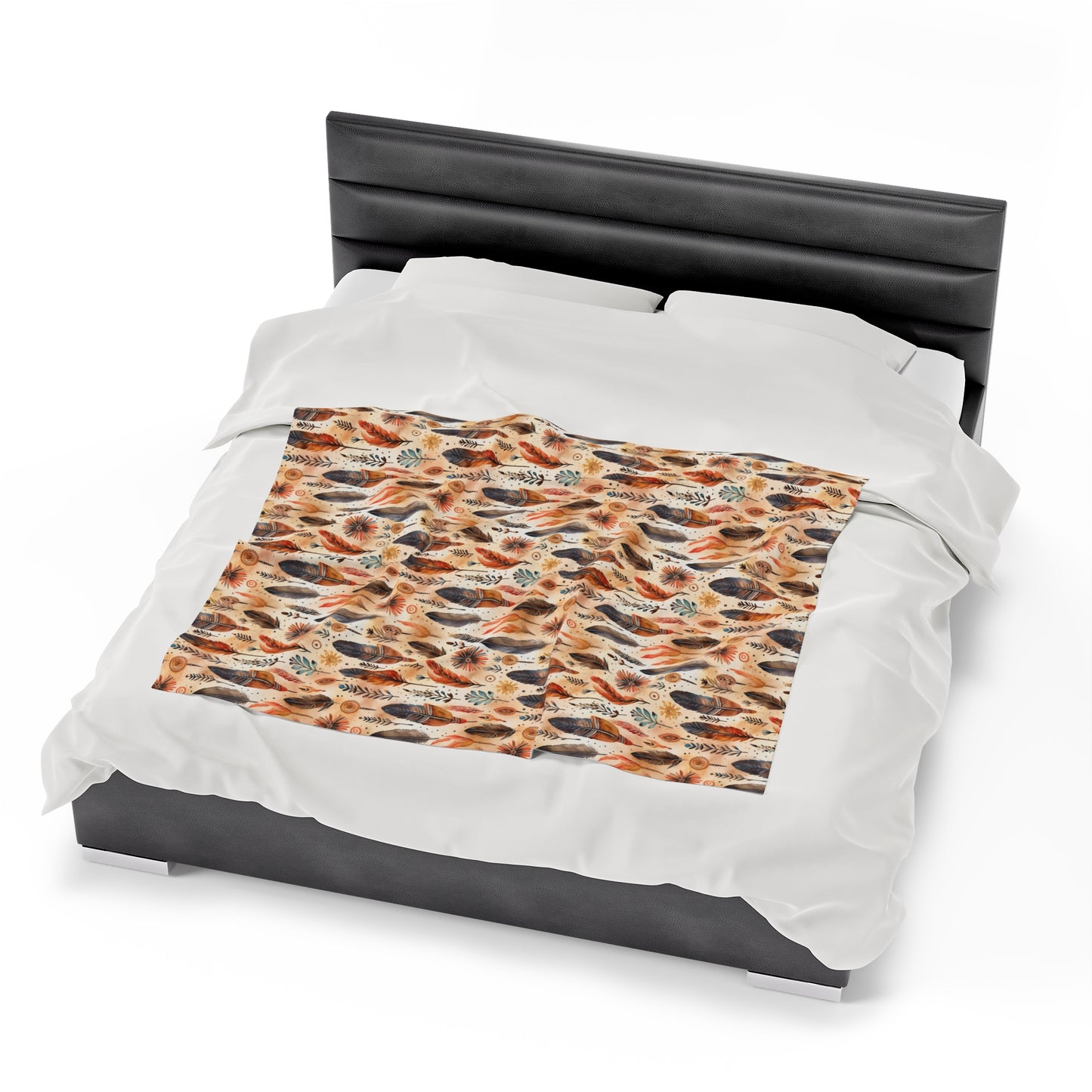 Aztec Velveteen Plush Blanket | Soft, Luxurious, Cultural, and Comforting | Available in Multiple Sizes