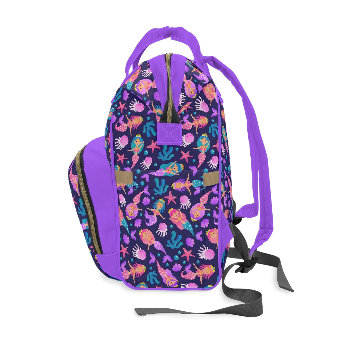 Mermaid Diaper Backpack - Magical & Multifunctional Nappy Bag with Ocean-Inspired Mermaid Patterns