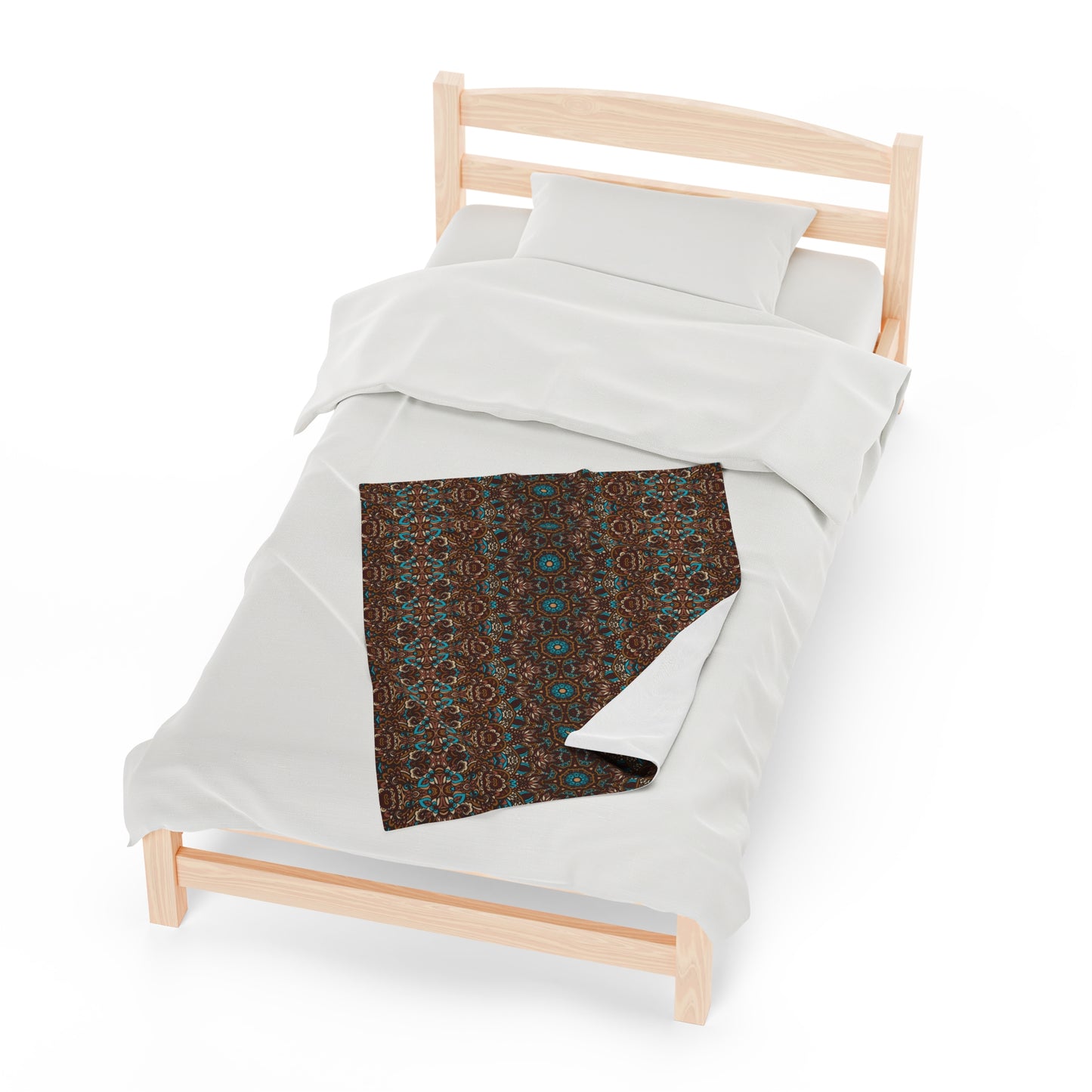 Mandala Velveteen Plush Blanket | Soft, Spiritual, Luxurious and Comforting | Available in Multiple Sizes