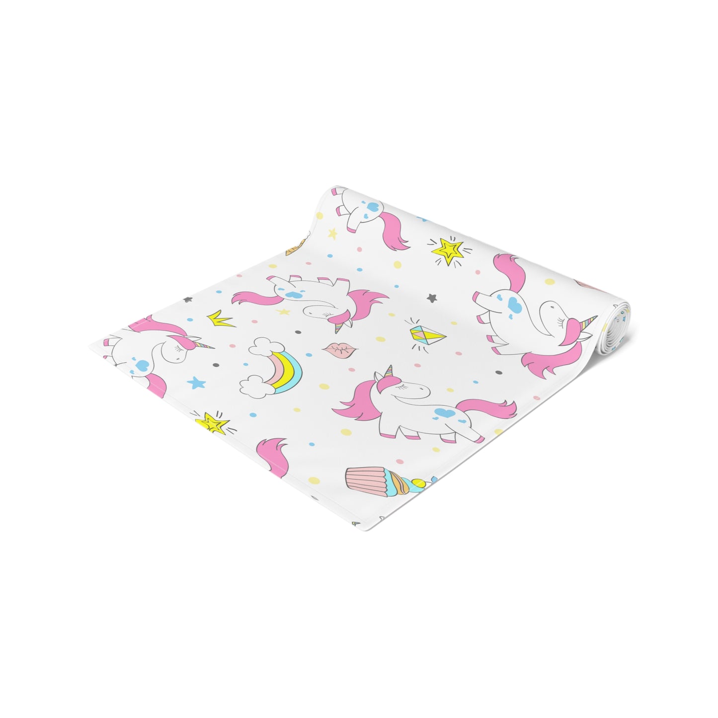 Unicorn Print Table Runner - Magical Elegance, Cotton Twill or Polyester - Perfect for Whimsical & Fantasy Home Decor