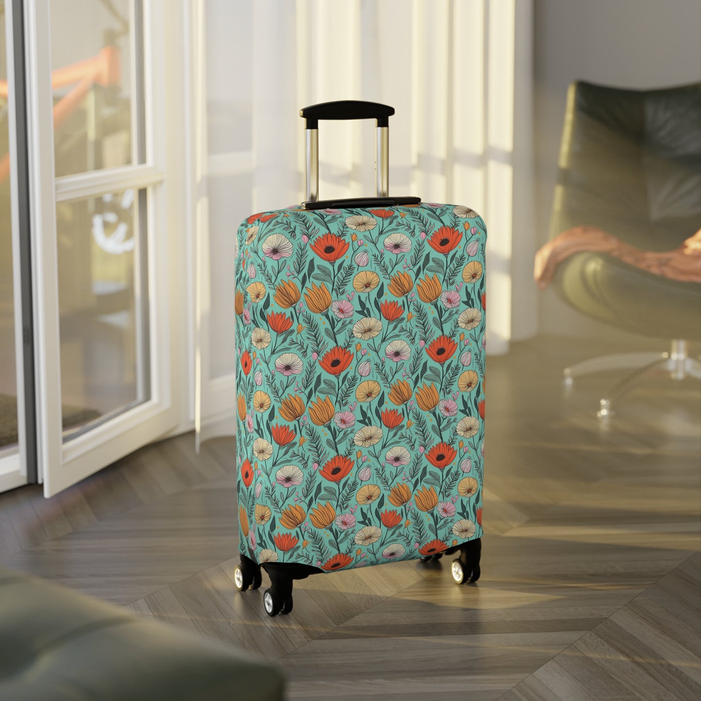 Boho Floral Luggage Cover - Trendy Travel Floral Suitcases Cover